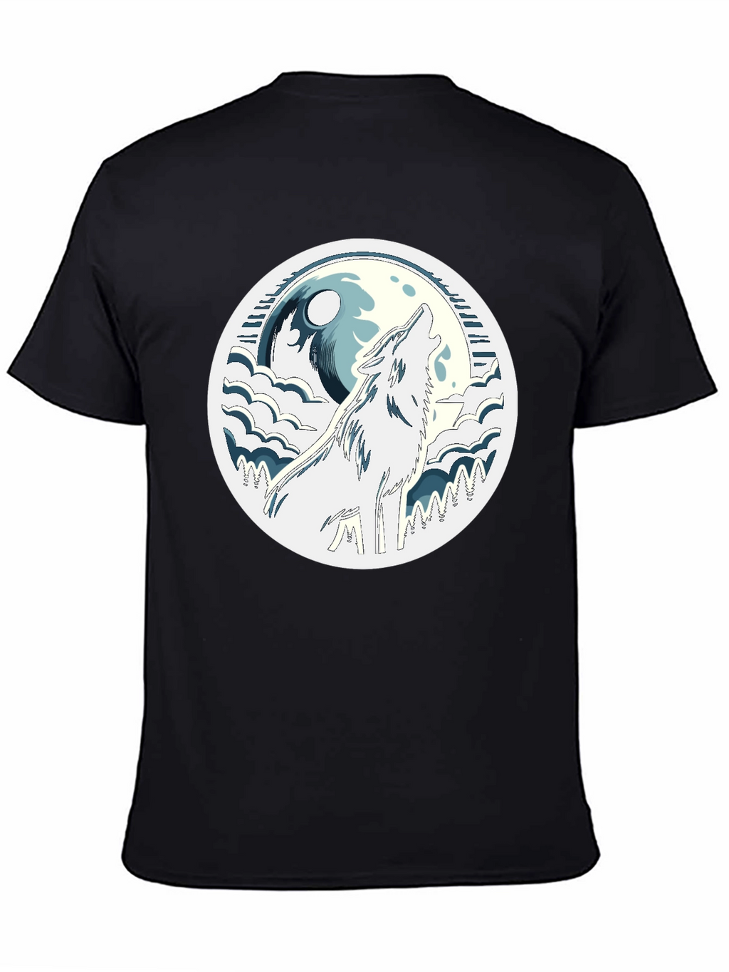 Wolf Howling at Moon Graphic Tee