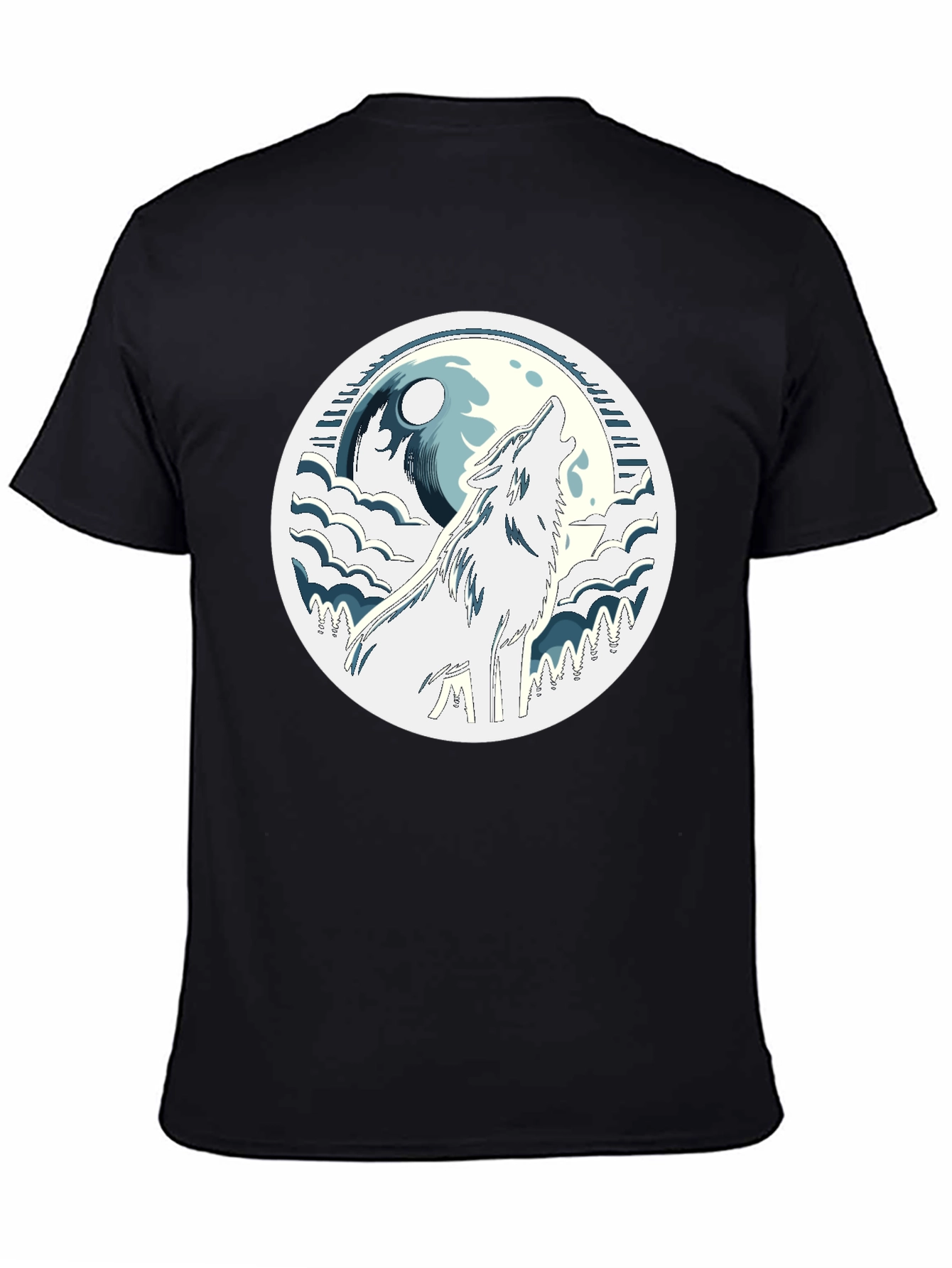 Wolf Howling at Moon Graphic Tee
