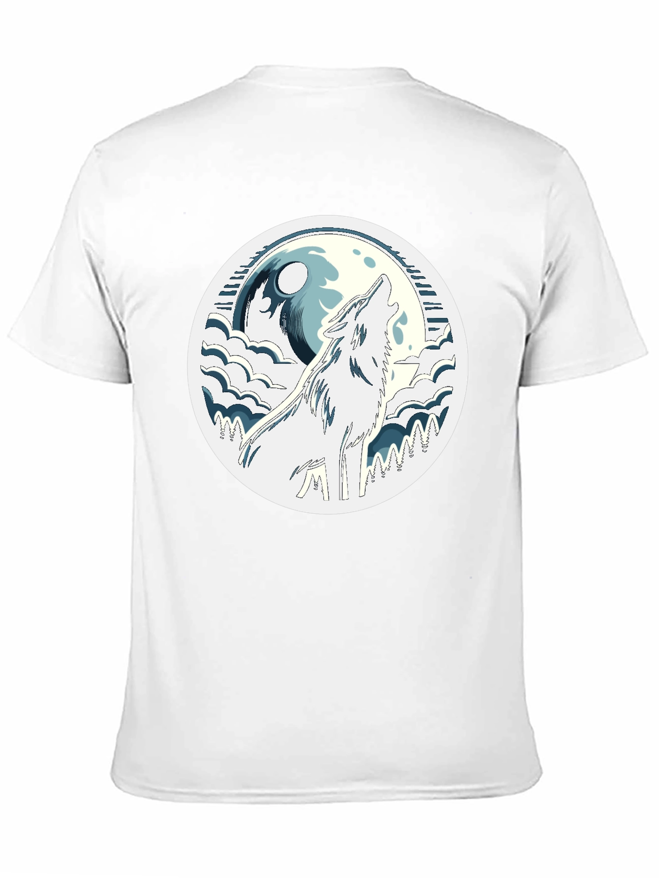 Wolf Howling at Moon Graphic Tee