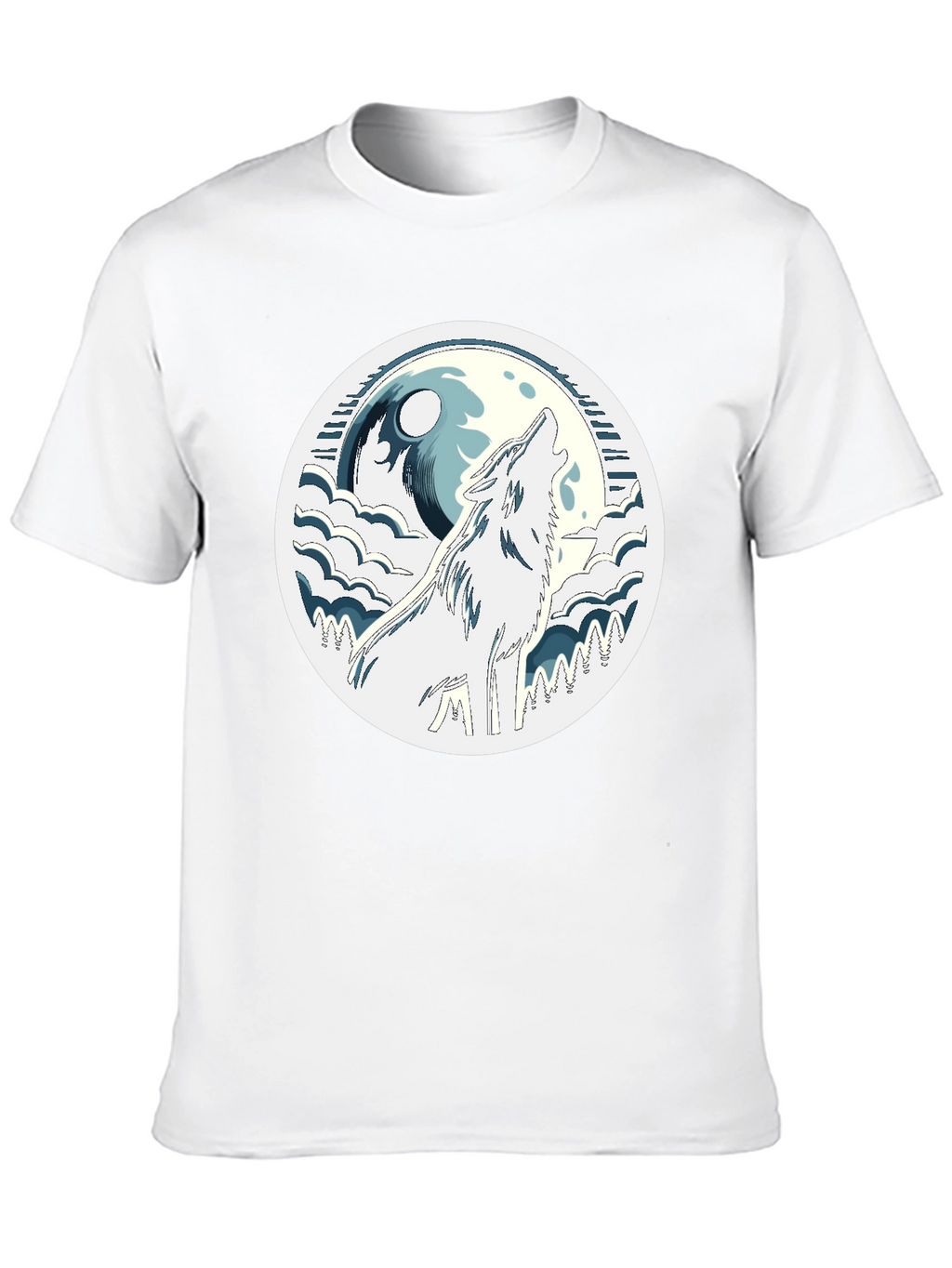 Wolf Howling at Moon Graphic Tee