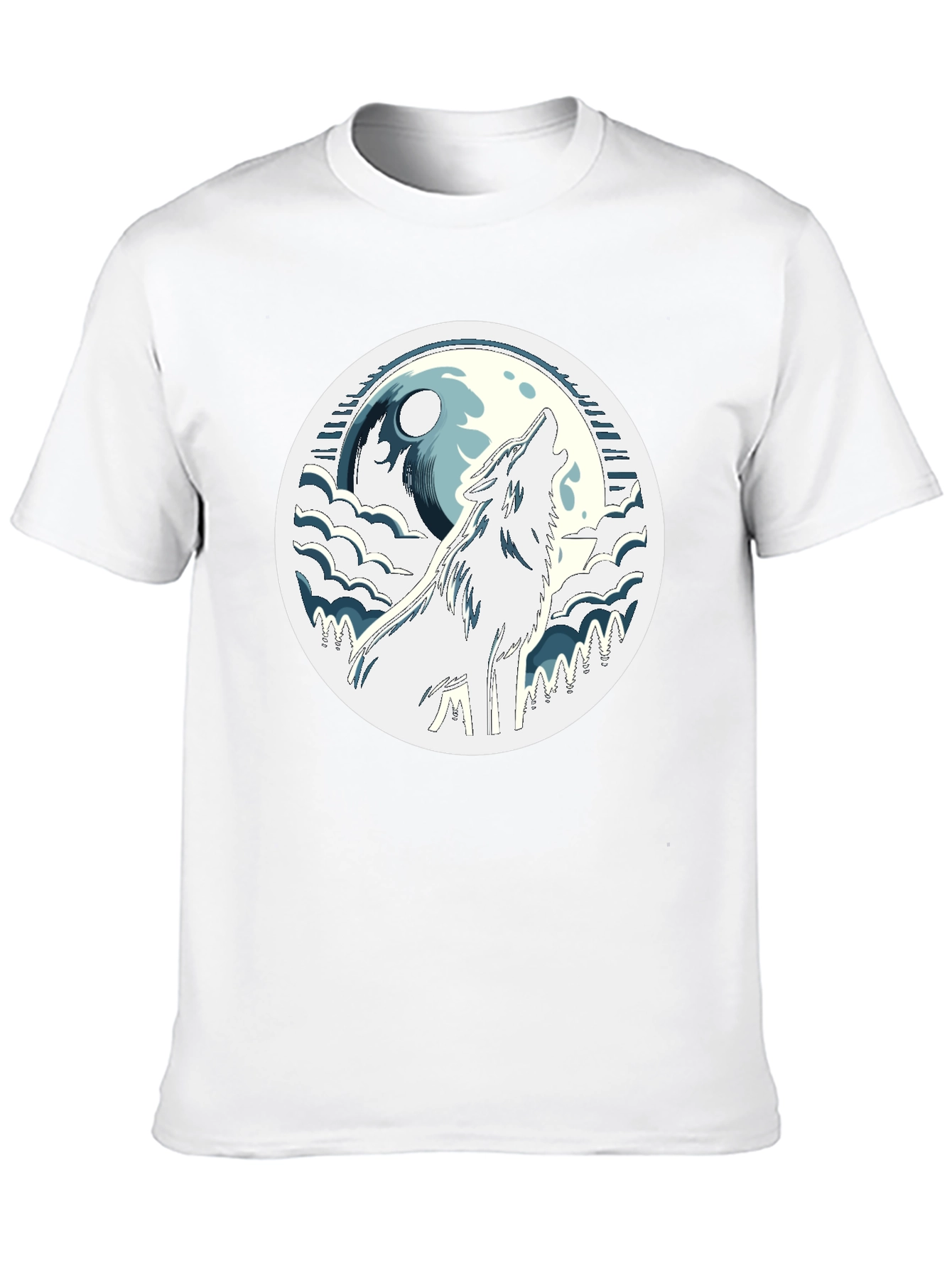 Wolf Howling at Moon Graphic Tee