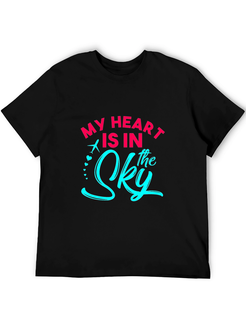 My Heart Is In The Sky Black Graphic T-Shirt