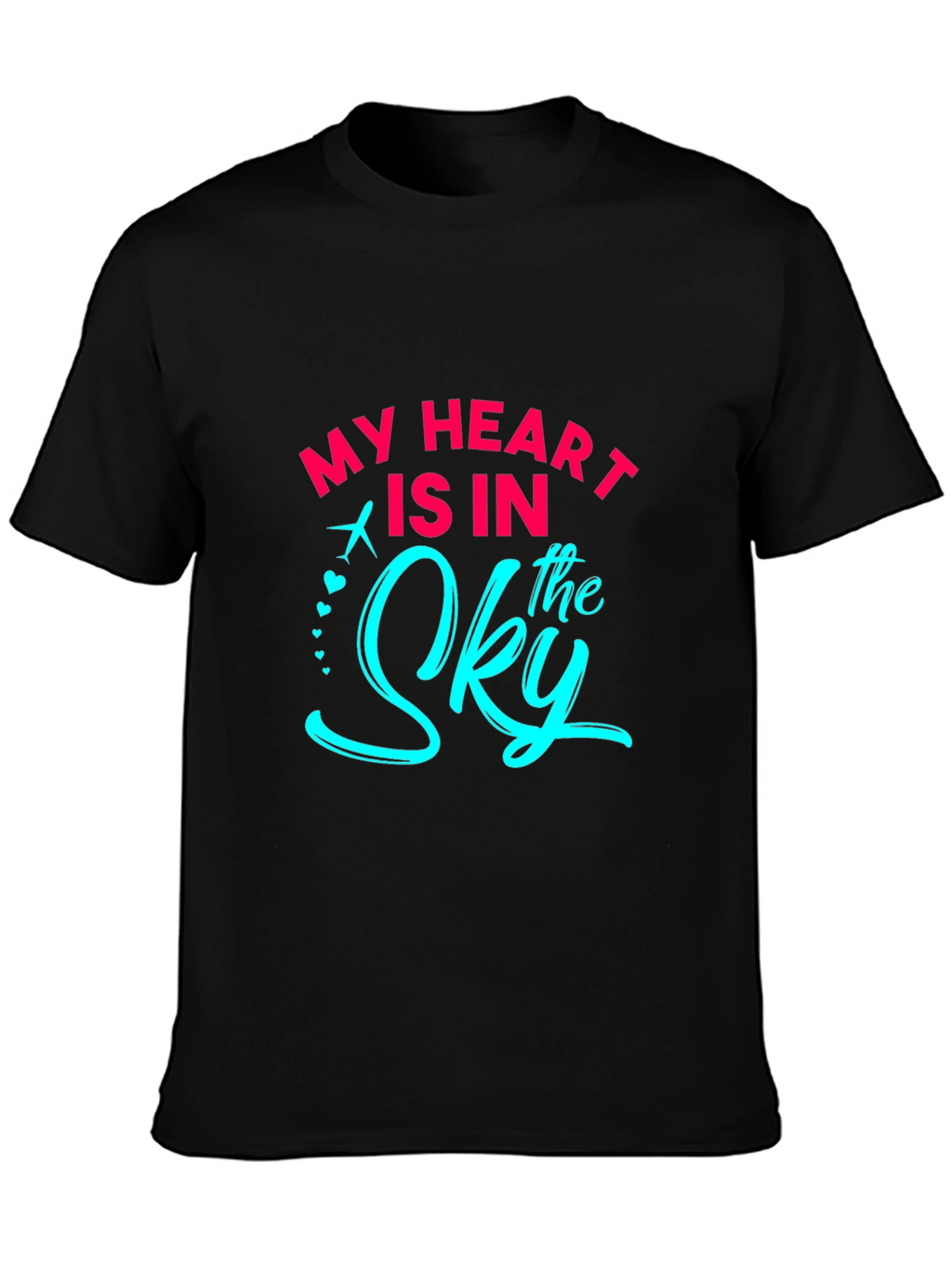 My Heart Is In The Sky Black Graphic T-Shirt