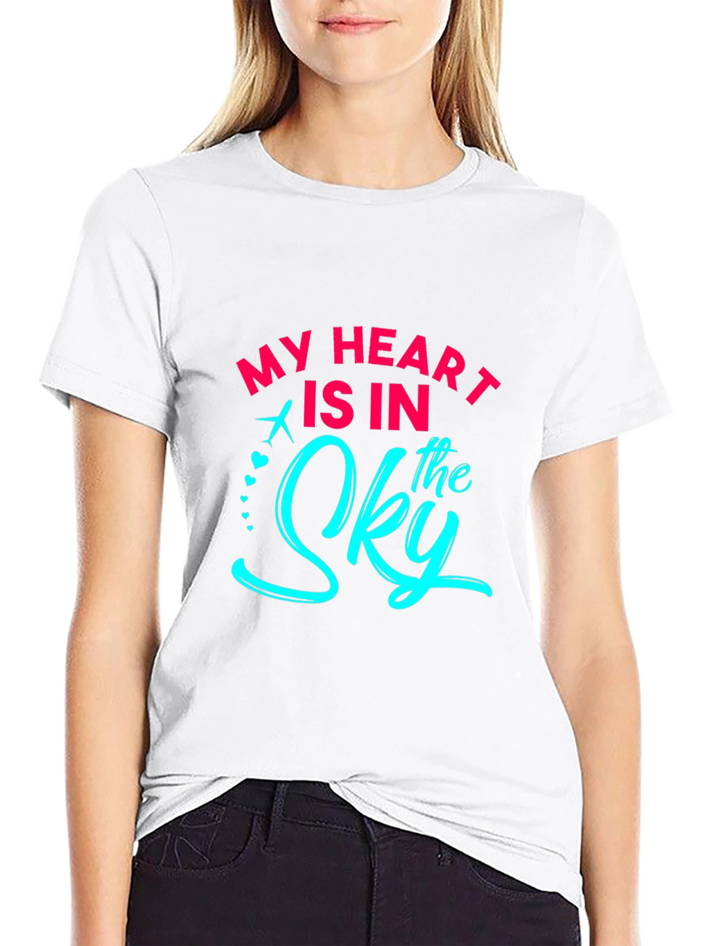 My Heart Is In The Sky Black Graphic T-Shirt