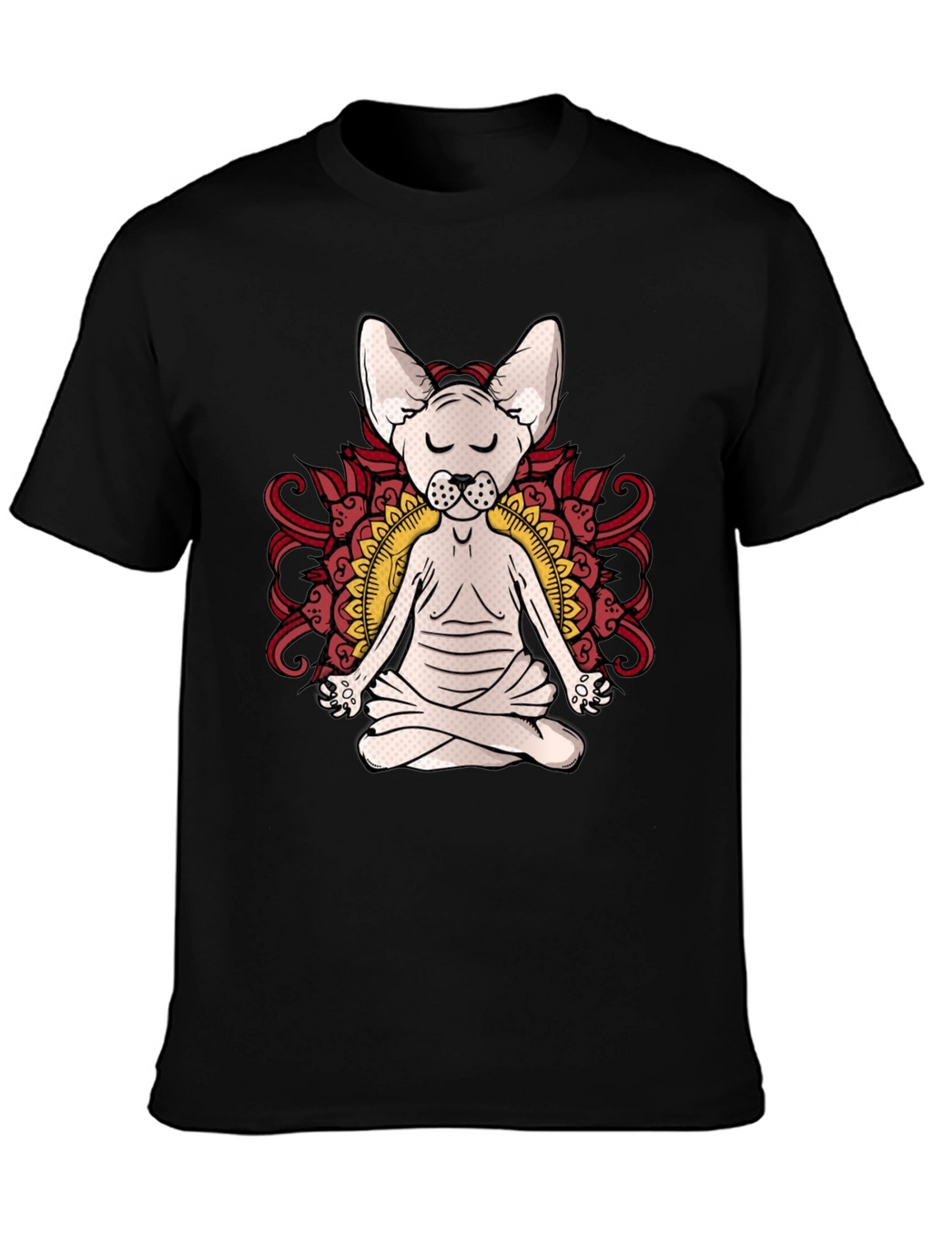 Yoga Cat Tee - Zen Sphynx Mandala T-Shirt