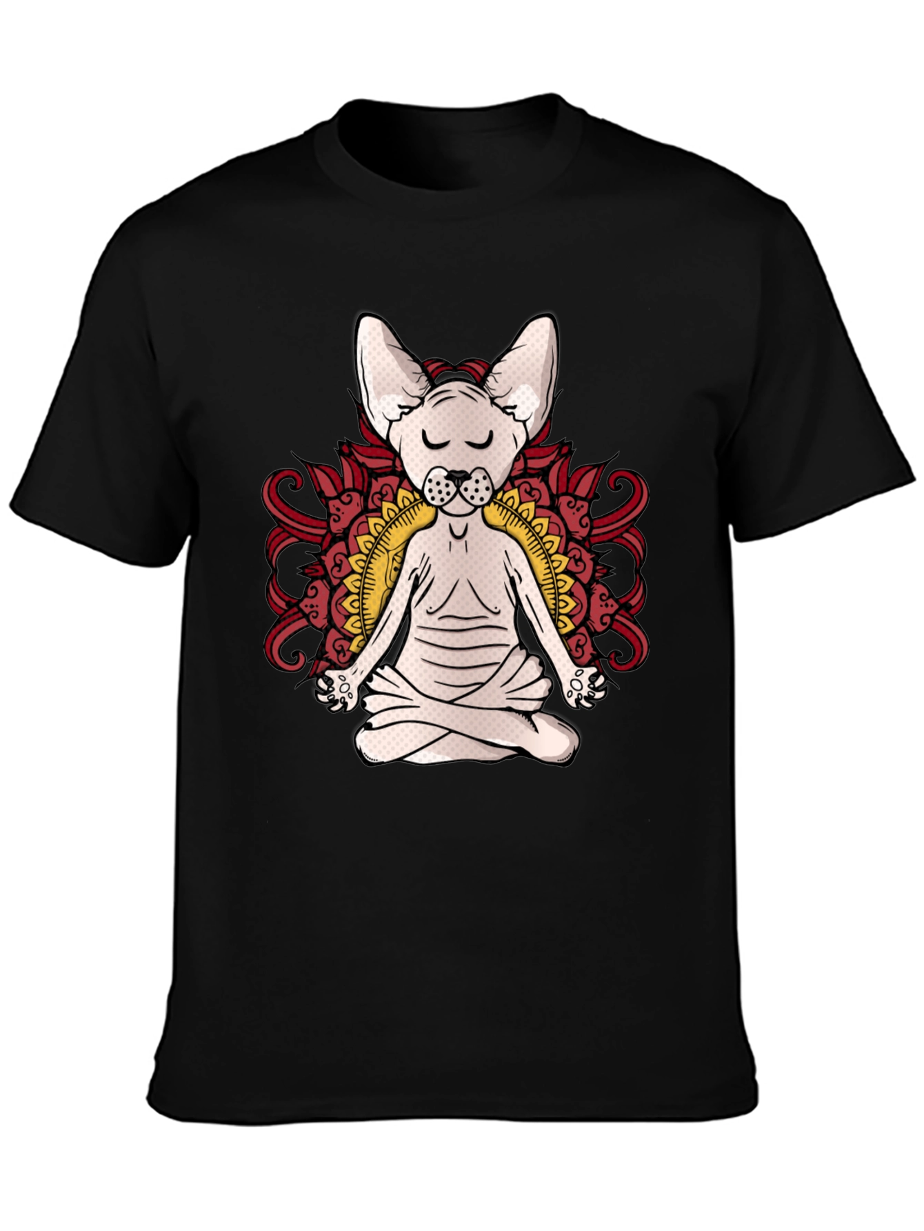 Yoga Cat Tee - Zen Sphynx Mandala T-Shirt