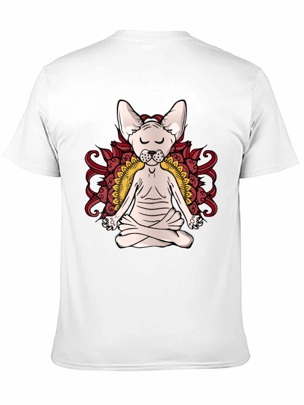 Yoga Cat Tee - Zen Sphynx Mandala T-Shirt