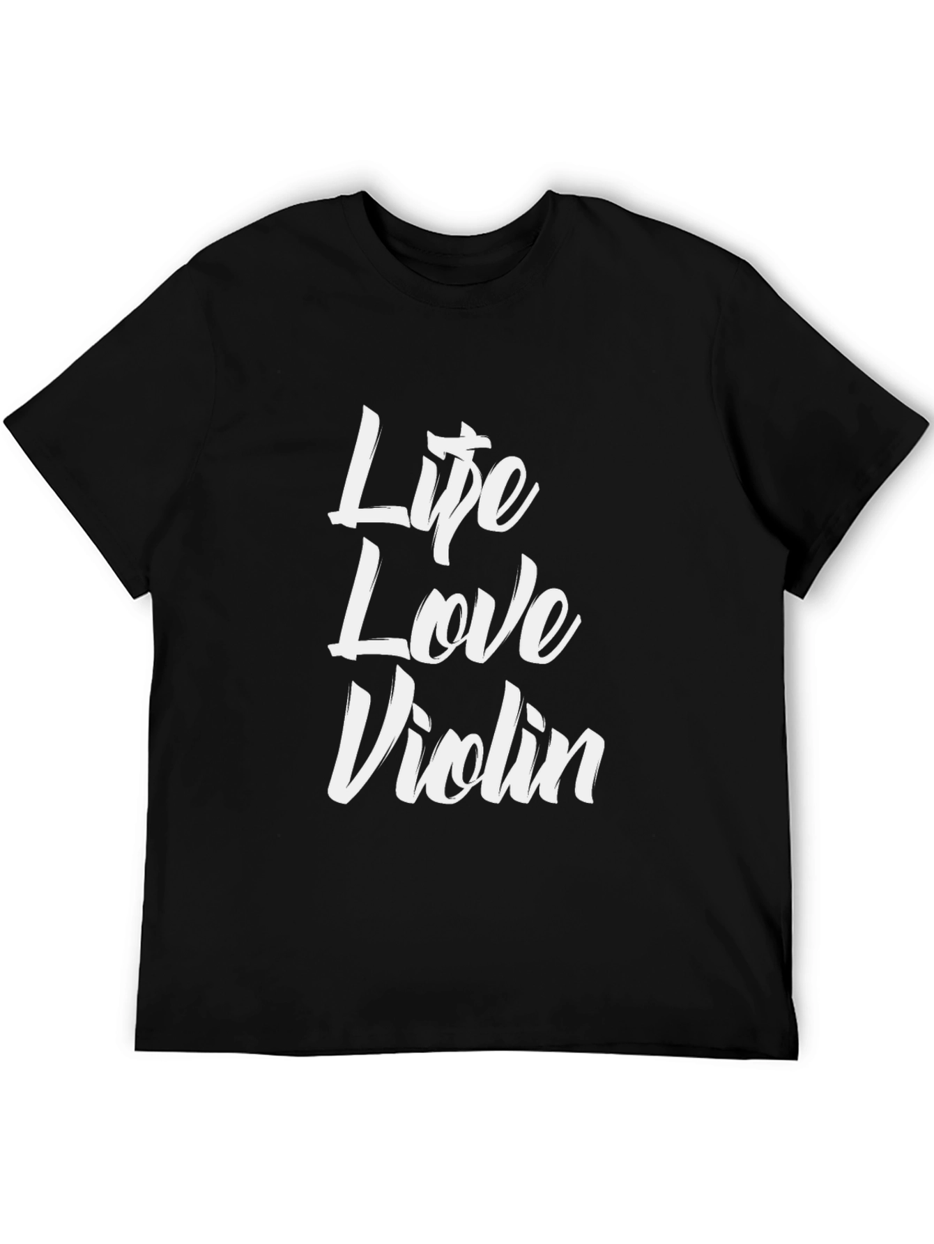 Life Love Violin Black Graphic T-Shirt