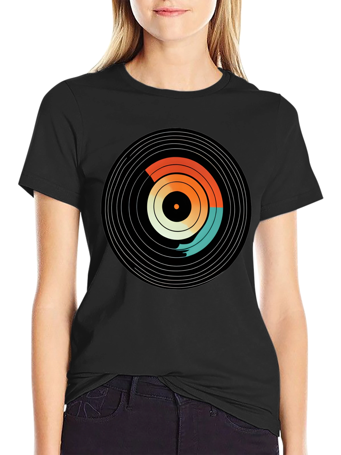 Retro Record Graphic Tee - Vintage Style Unisex T-Shirt