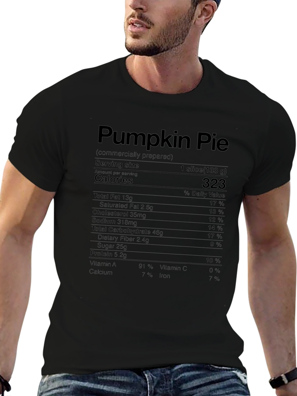Pumpkin Pie Nutrition Facts Graphic T-Shirt