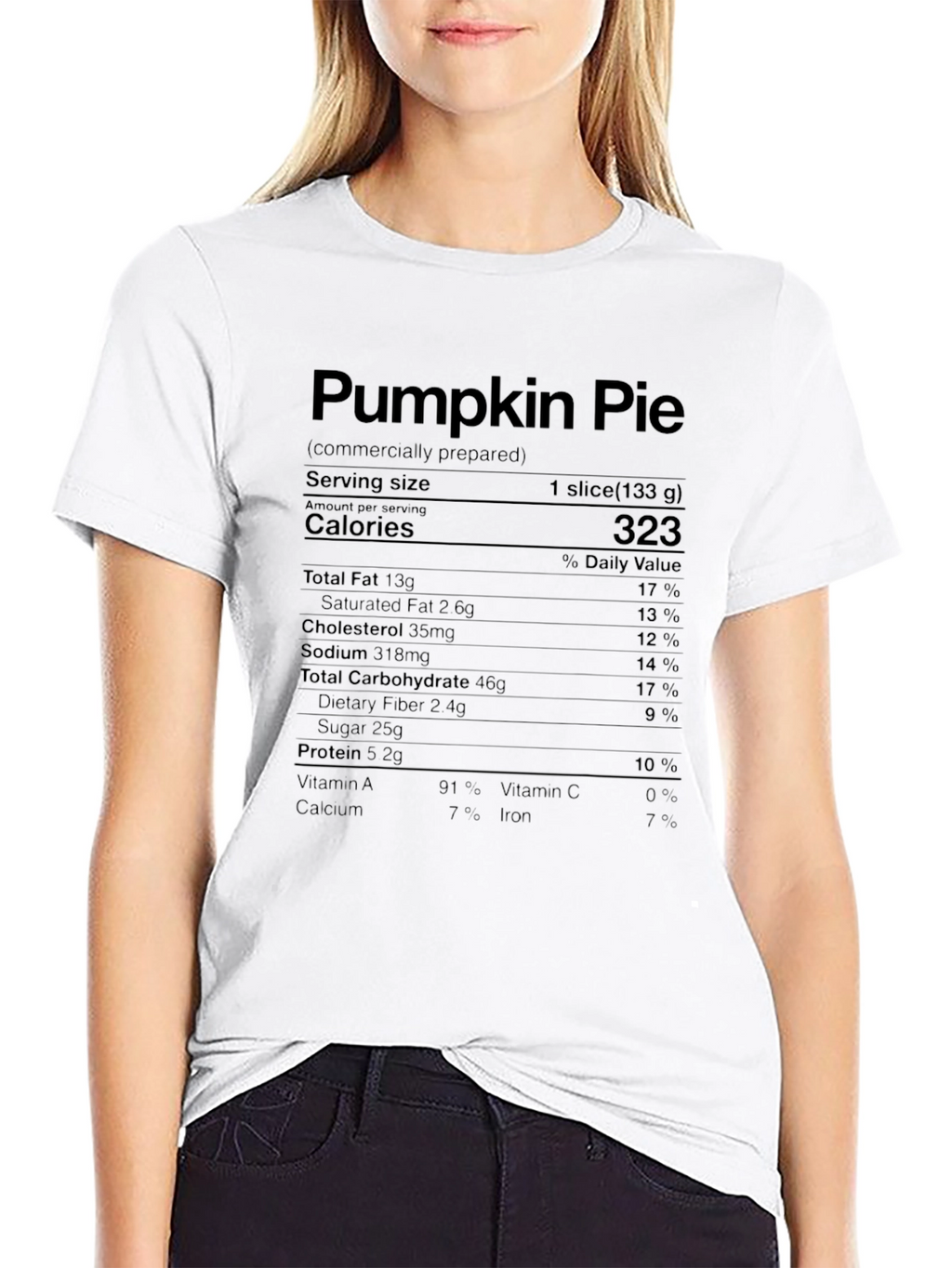Pumpkin Pie Nutrition Facts Graphic T-Shirt