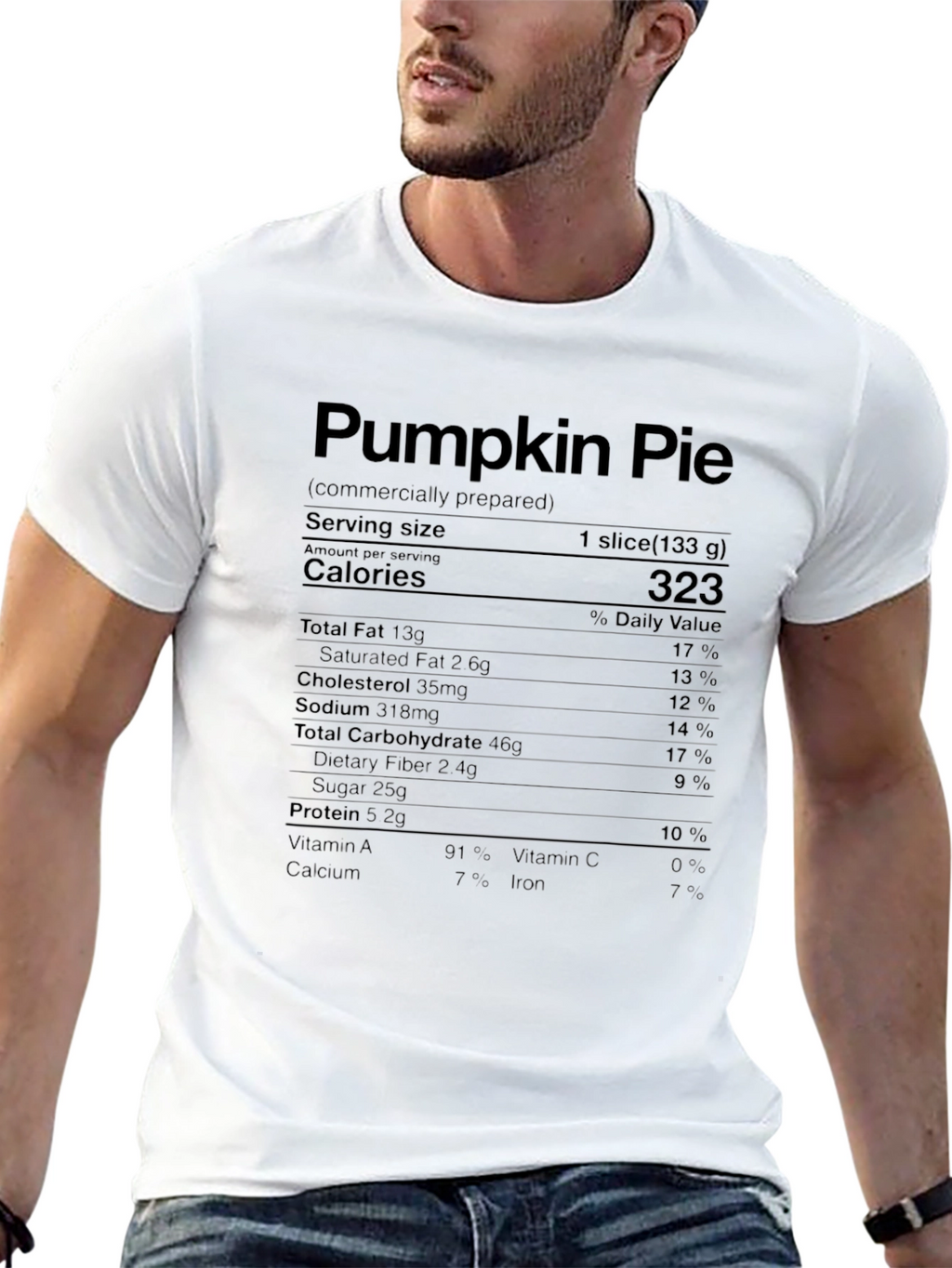 Pumpkin Pie Nutrition Facts Graphic T-Shirt