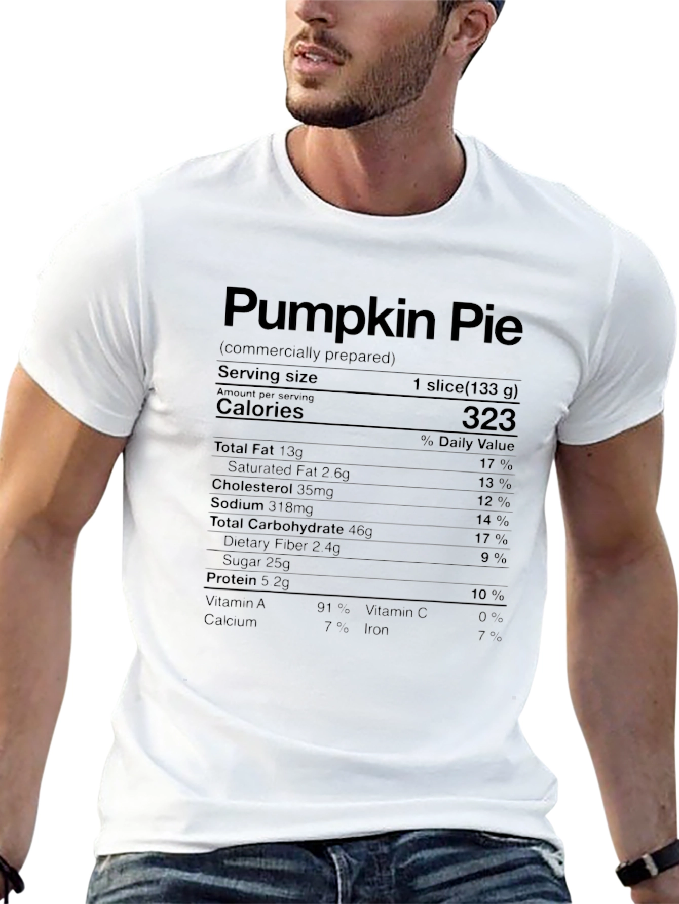 Pumpkin Pie Nutrition Facts Graphic T-Shirt