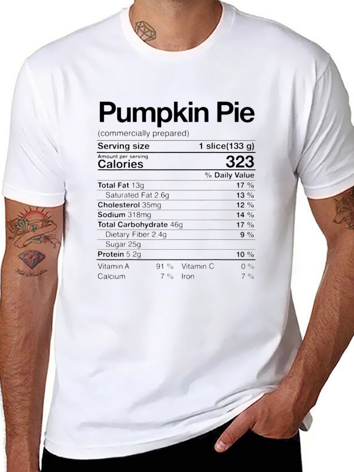Pumpkin Pie Nutrition Facts Graphic T-Shirt