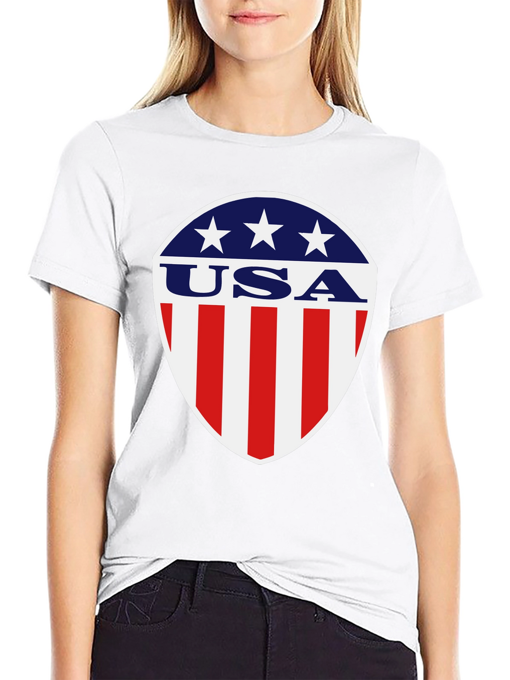 Patriotic USA Shield Graphic T-Shirt