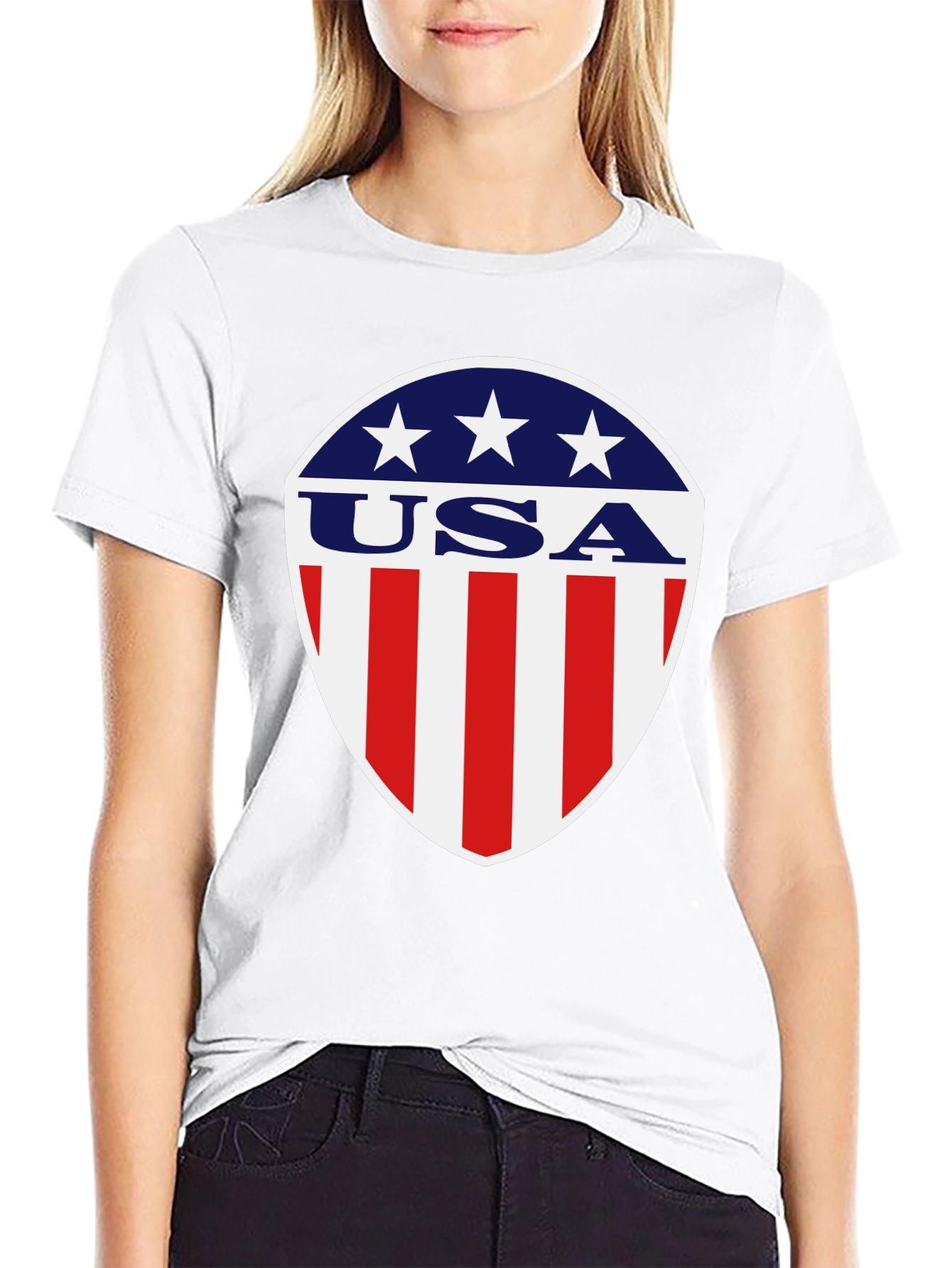 Patriotic USA Shield Graphic T-Shirt