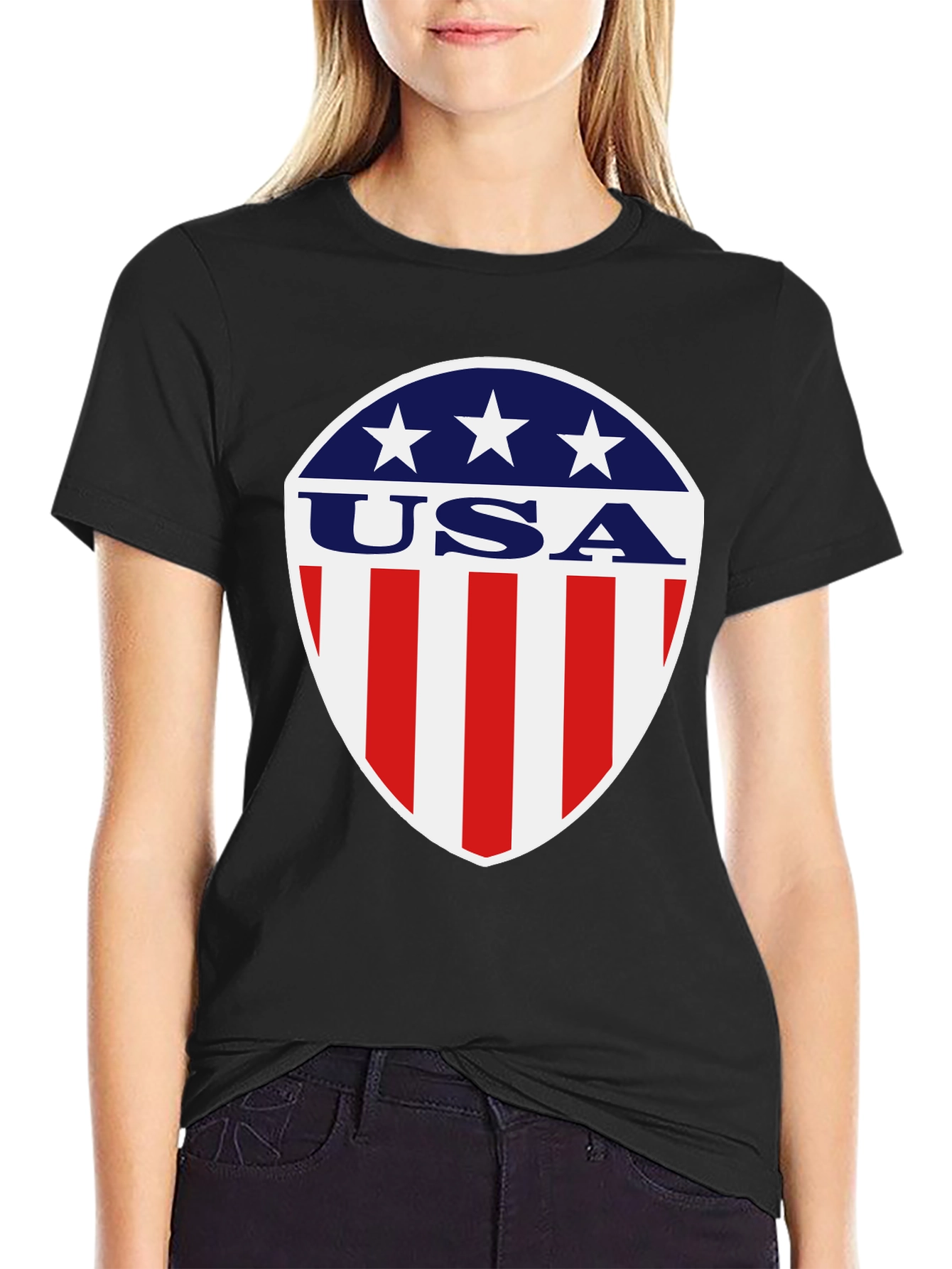 Patriotic USA Shield Graphic T-Shirt