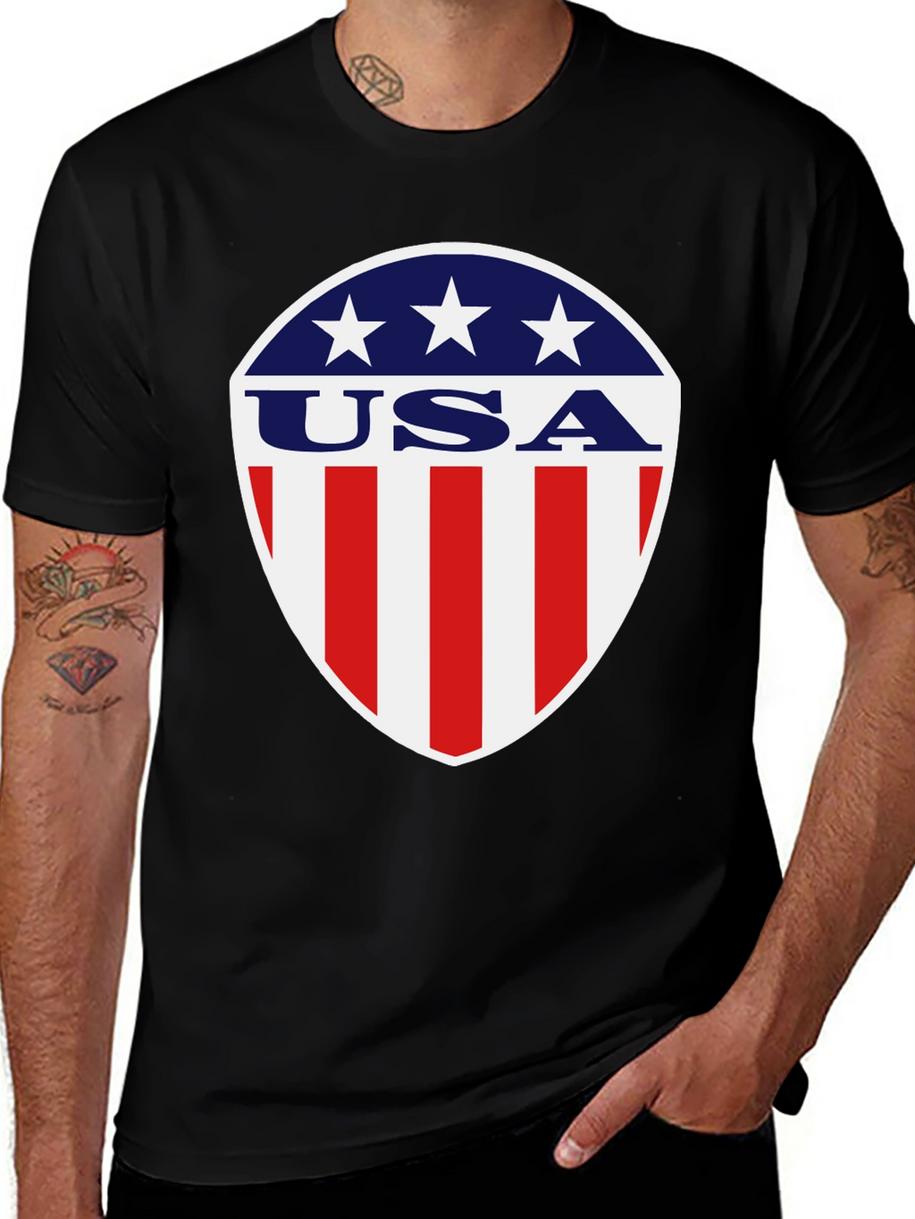 Patriotic USA Shield Graphic T-Shirt