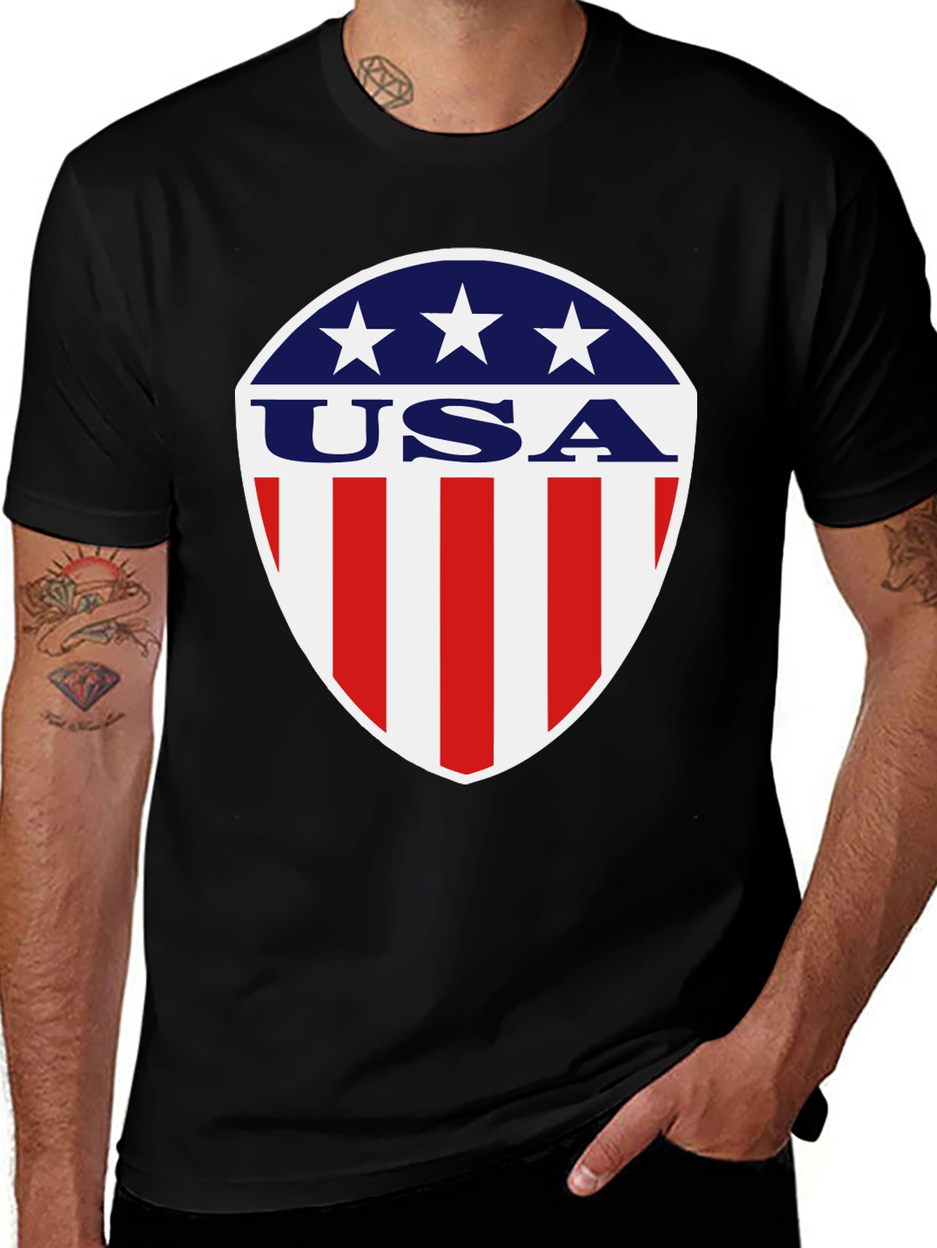 Patriotic USA Shield Graphic T-Shirt
