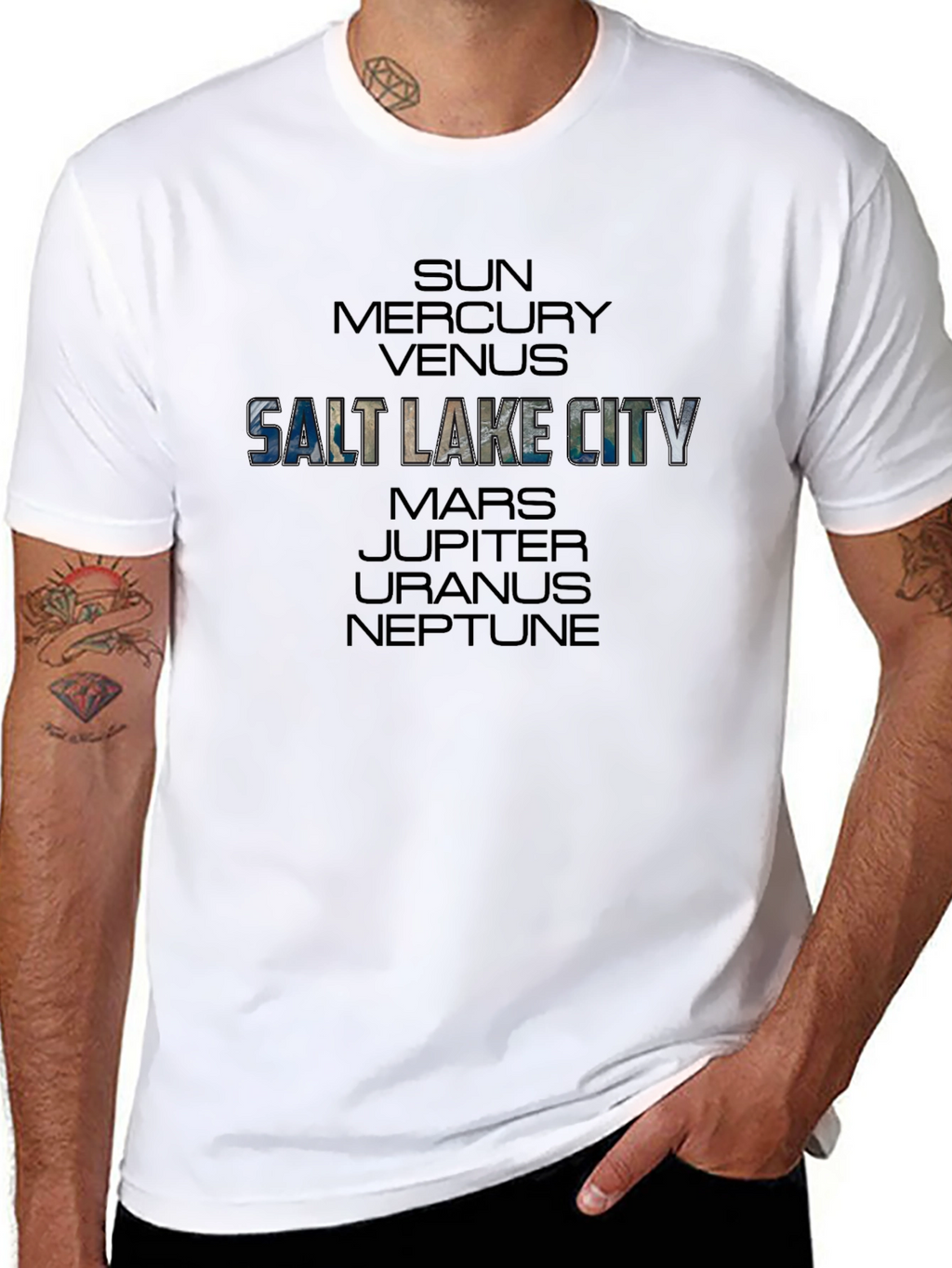 Salt Lake City Planets Black T-Shirt