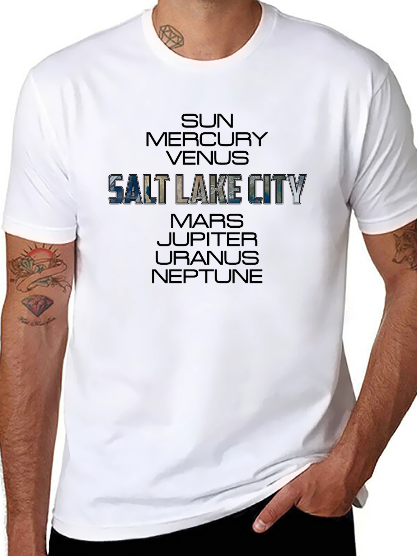 Salt Lake City Planets Black T-Shirt