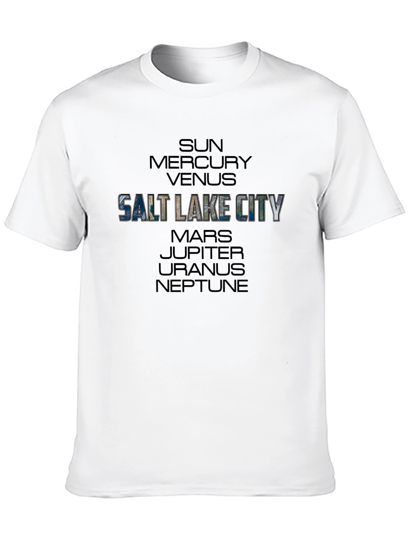 Salt Lake City Planets Black T-Shirt