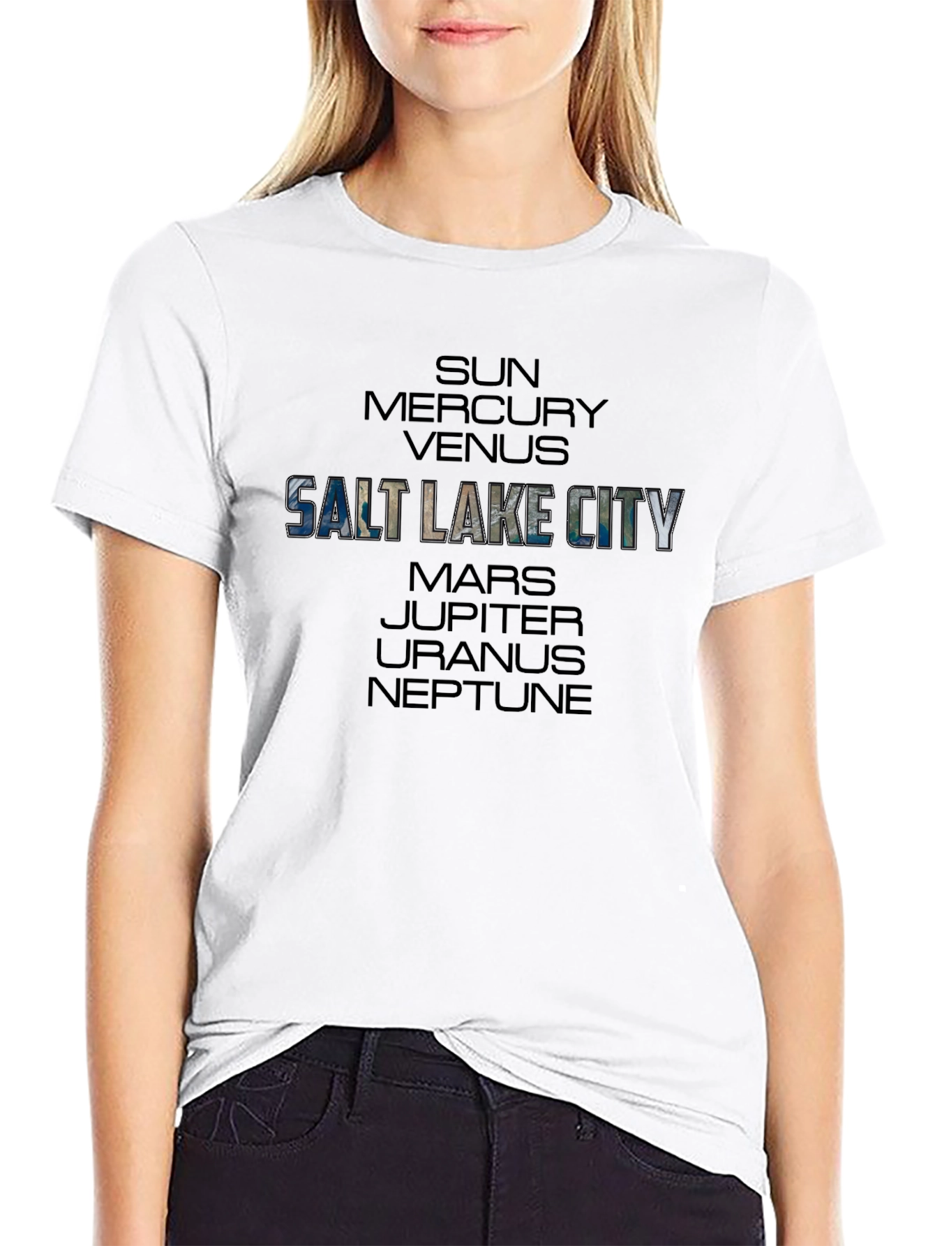 Salt Lake City Planets Black T-Shirt