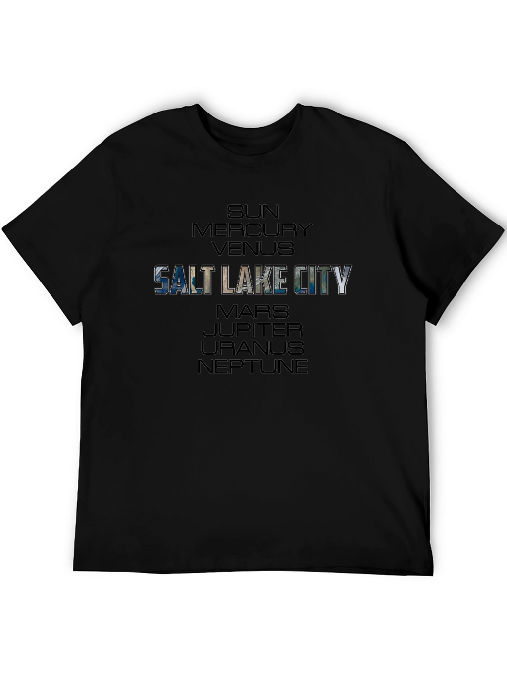 Salt Lake City Planets Black T-Shirt