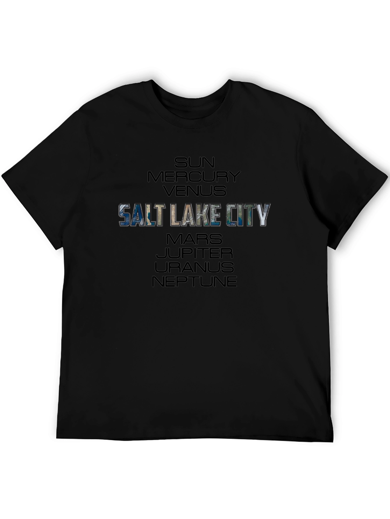 Salt Lake City Planets Black T-Shirt