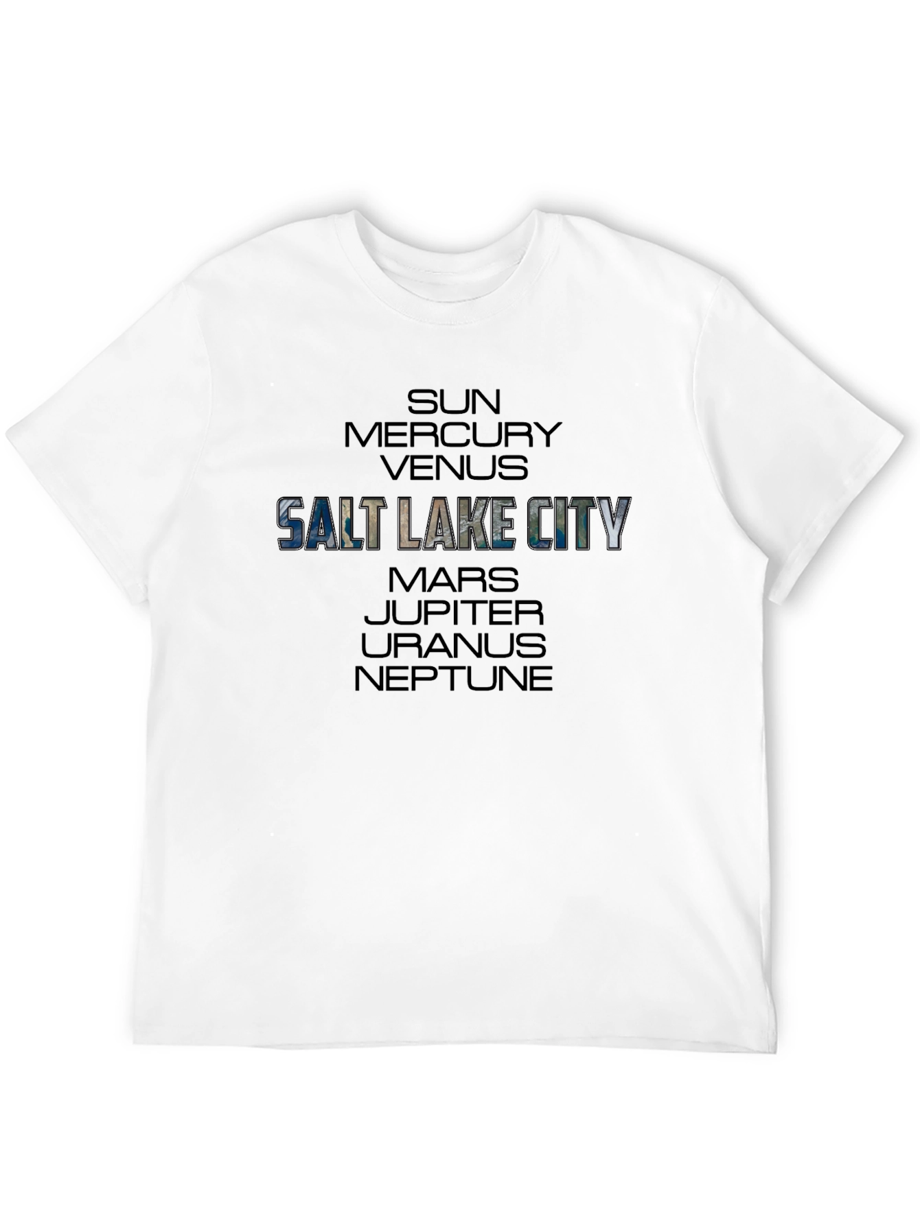 Salt Lake City Planets Black T-Shirt