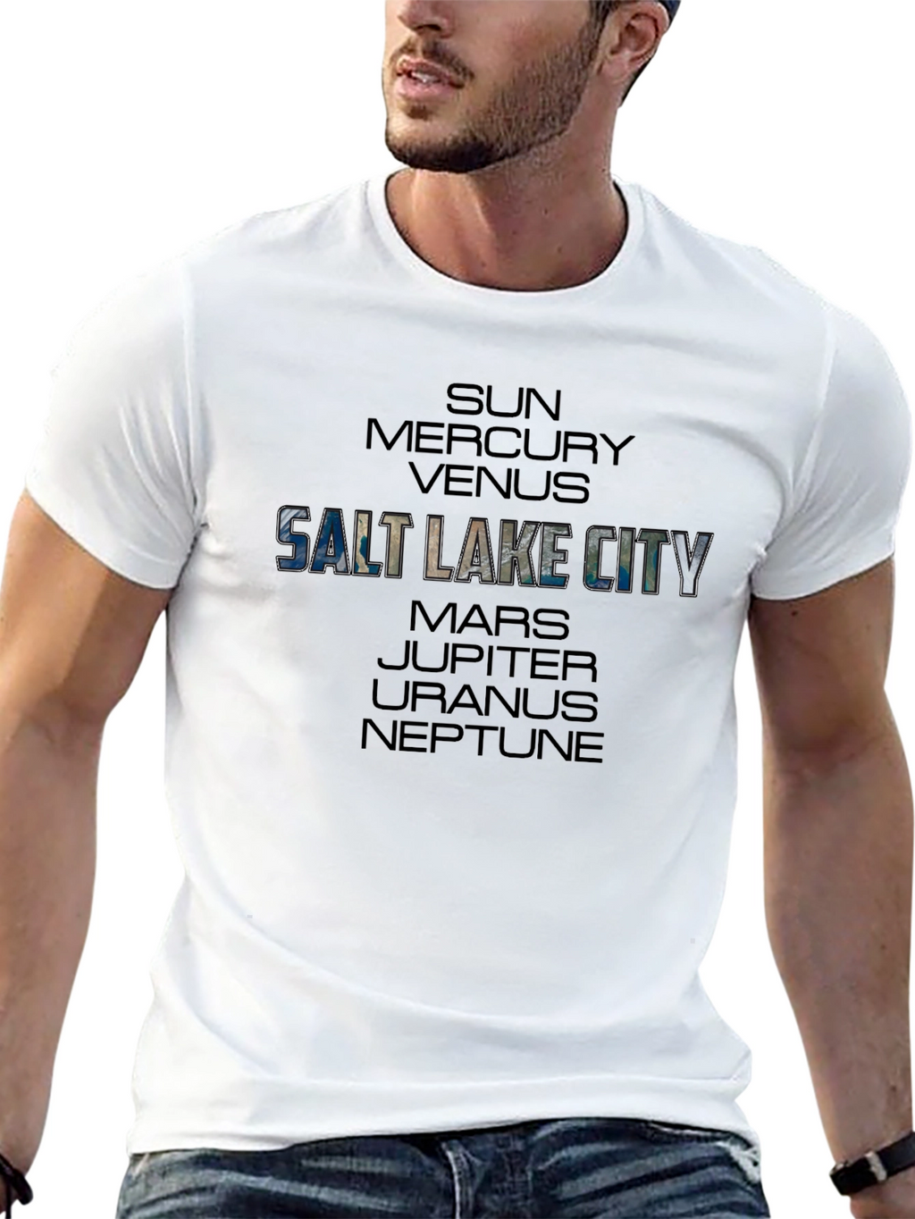 Salt Lake City Planets Black T-Shirt