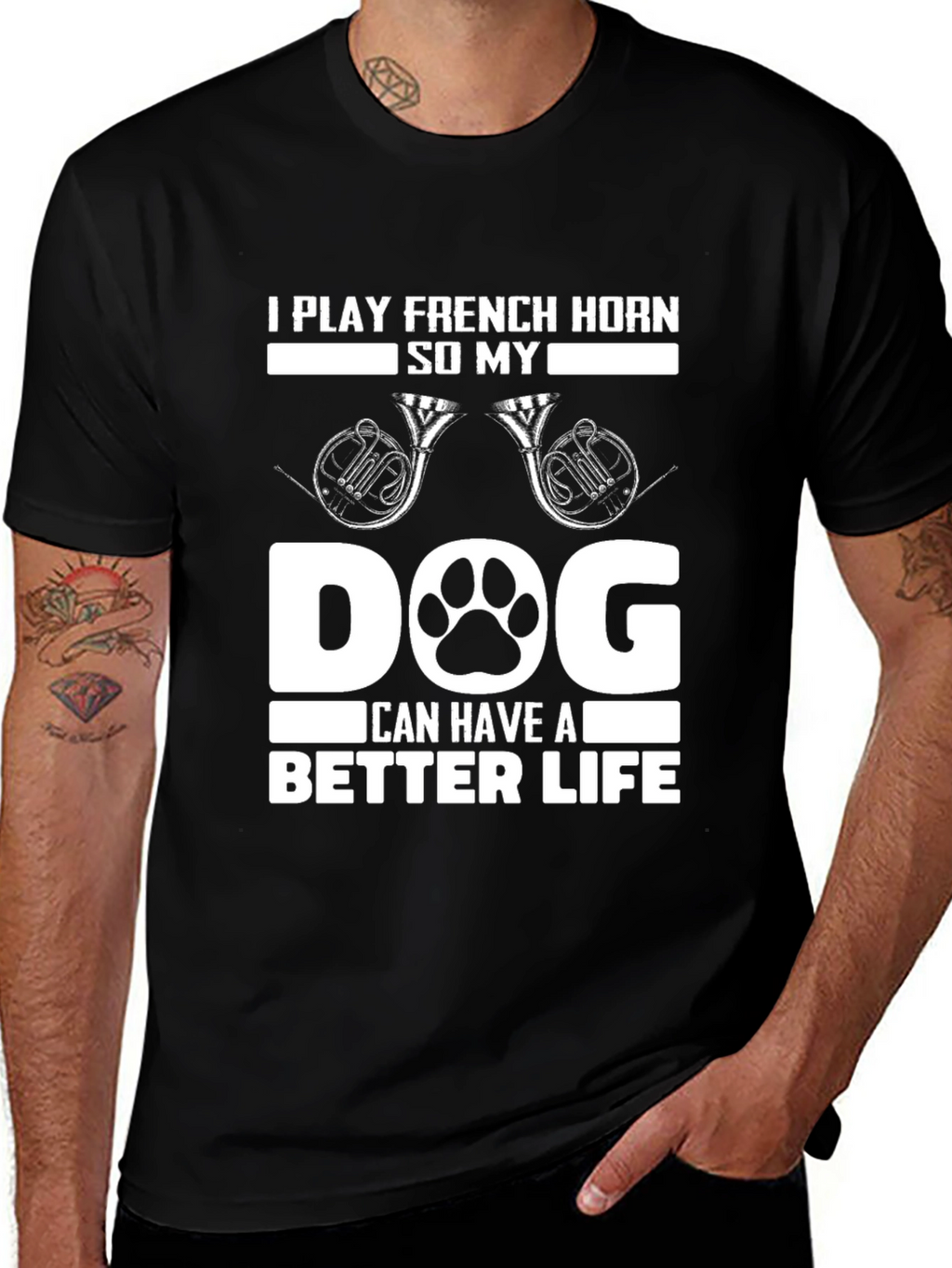 French Horn Dog Lover T-Shirt