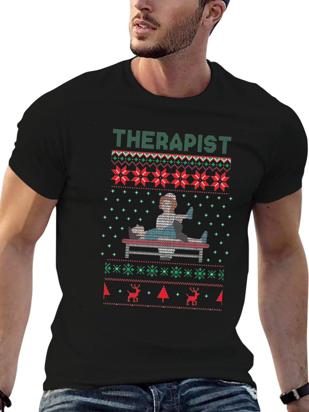 Therapist Ugly Christmas Sweater T-Shirt