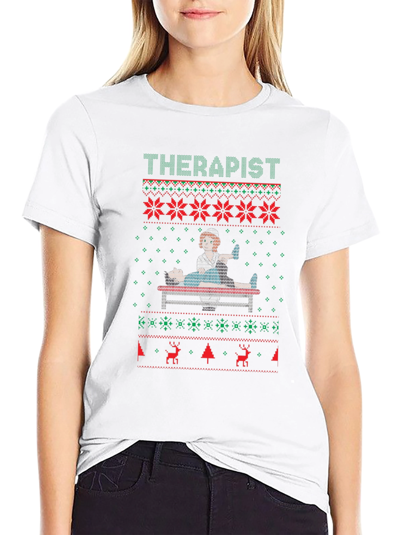 Therapist Ugly Christmas Sweater T-Shirt