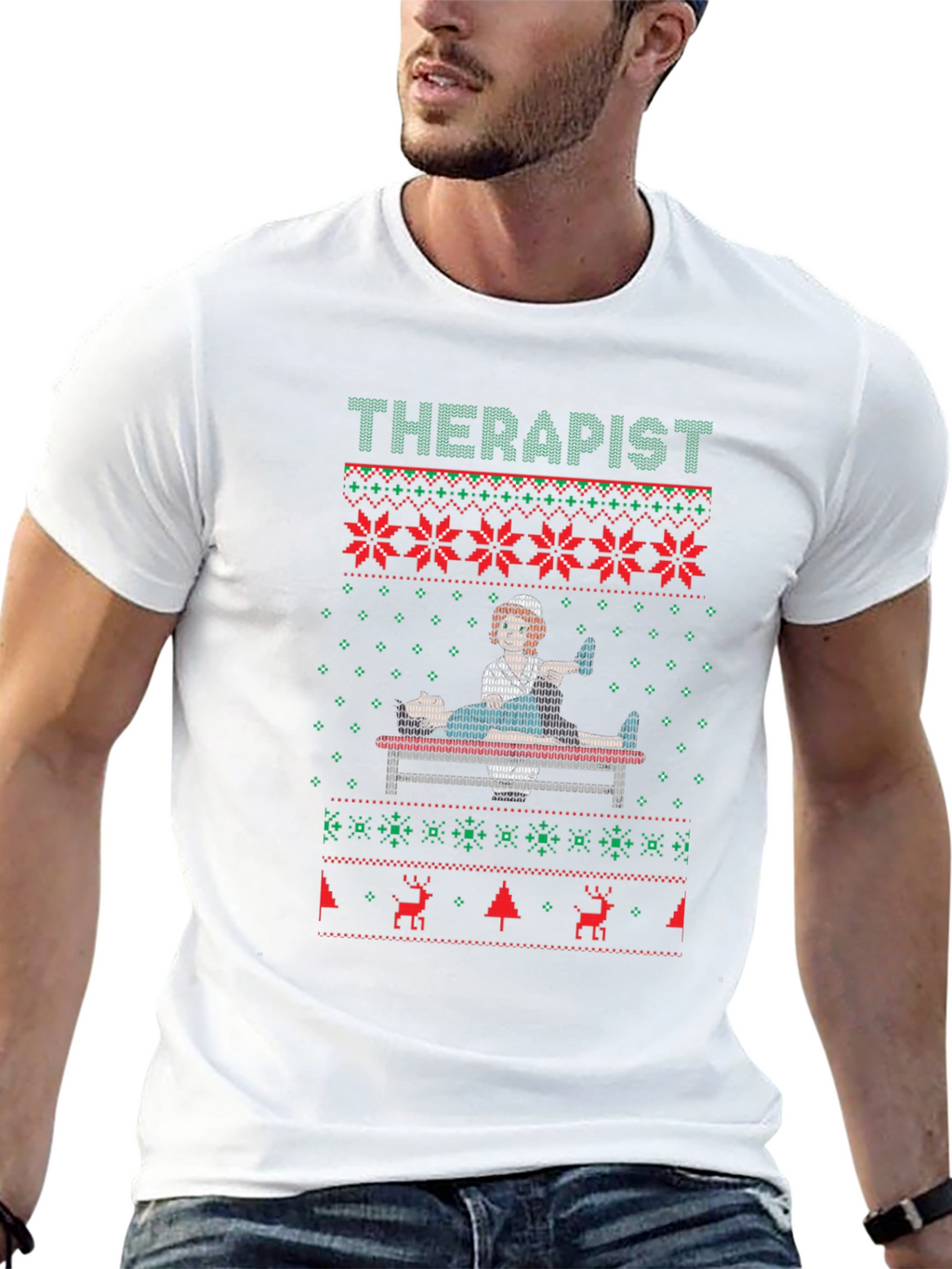 Therapist Ugly Christmas Sweater T-Shirt