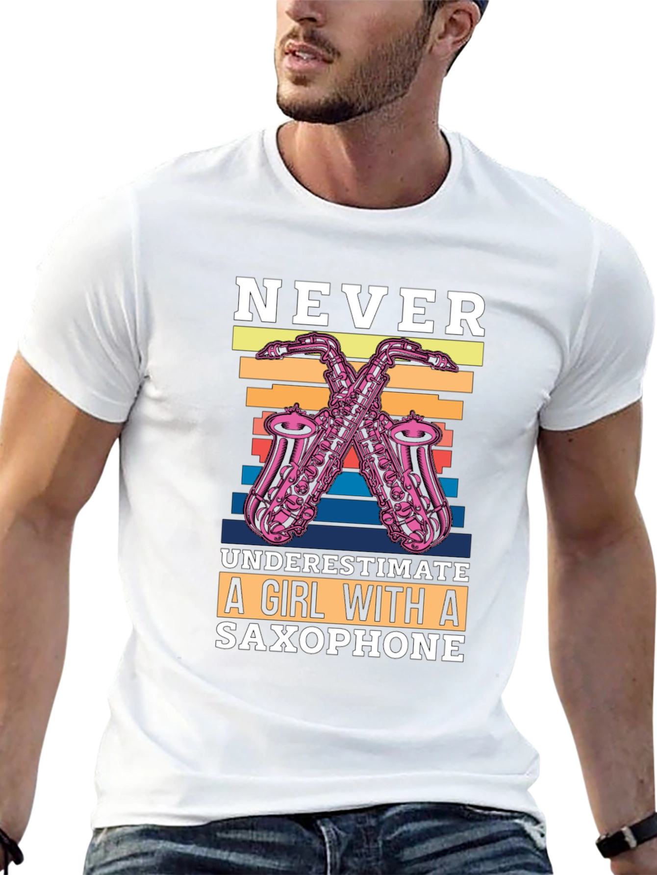 Never Underestimate Saxophone Girl T-Shirt