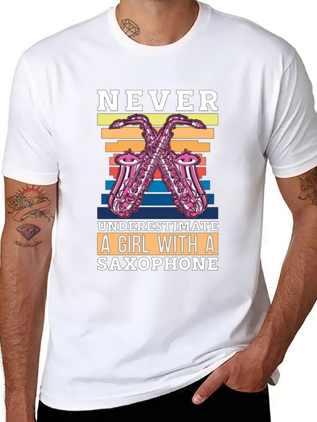 Never Underestimate Saxophone Girl T-Shirt