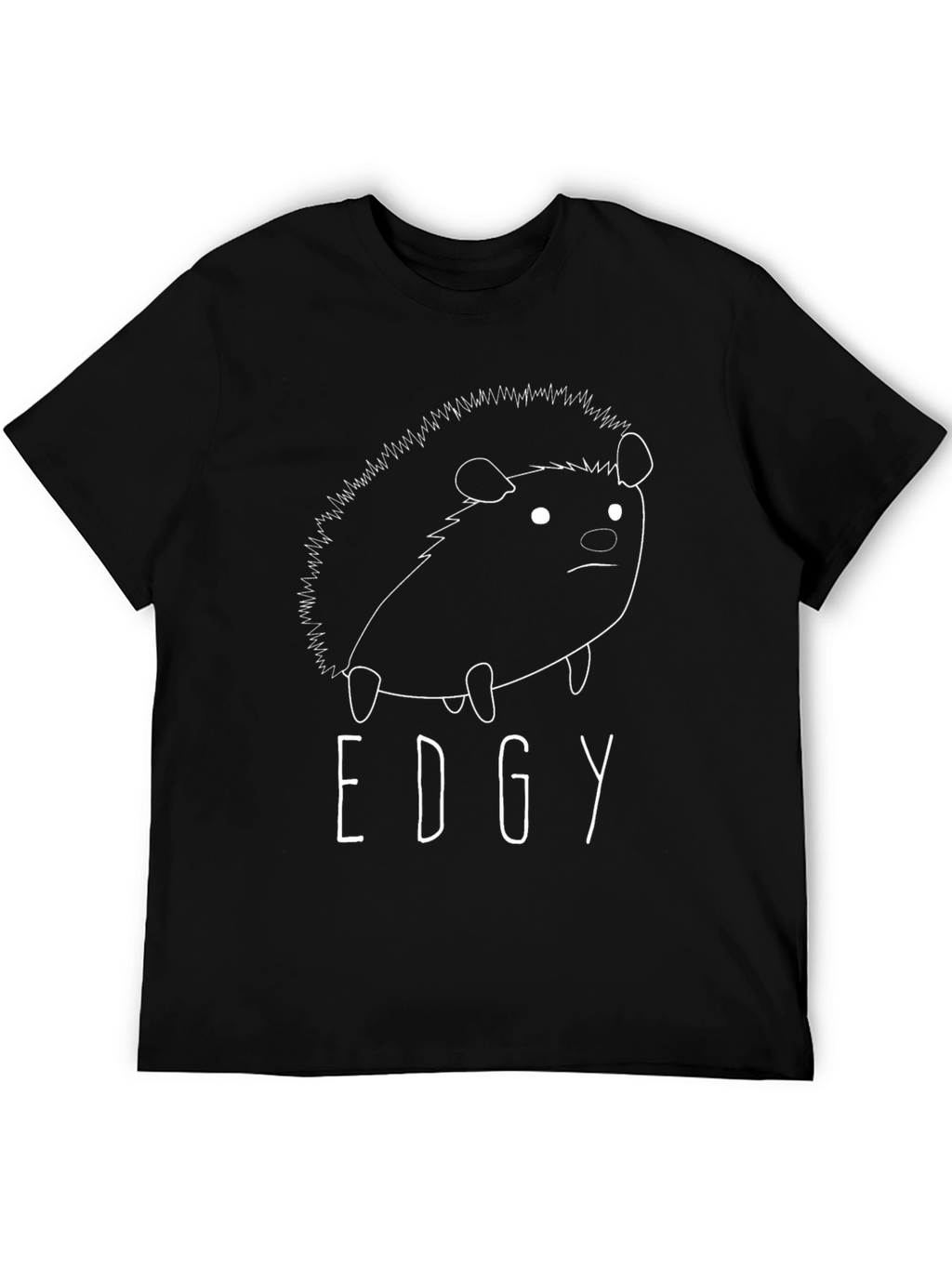 Edgy Hedgehog Black T-Shirt - Unique Graphic Tee