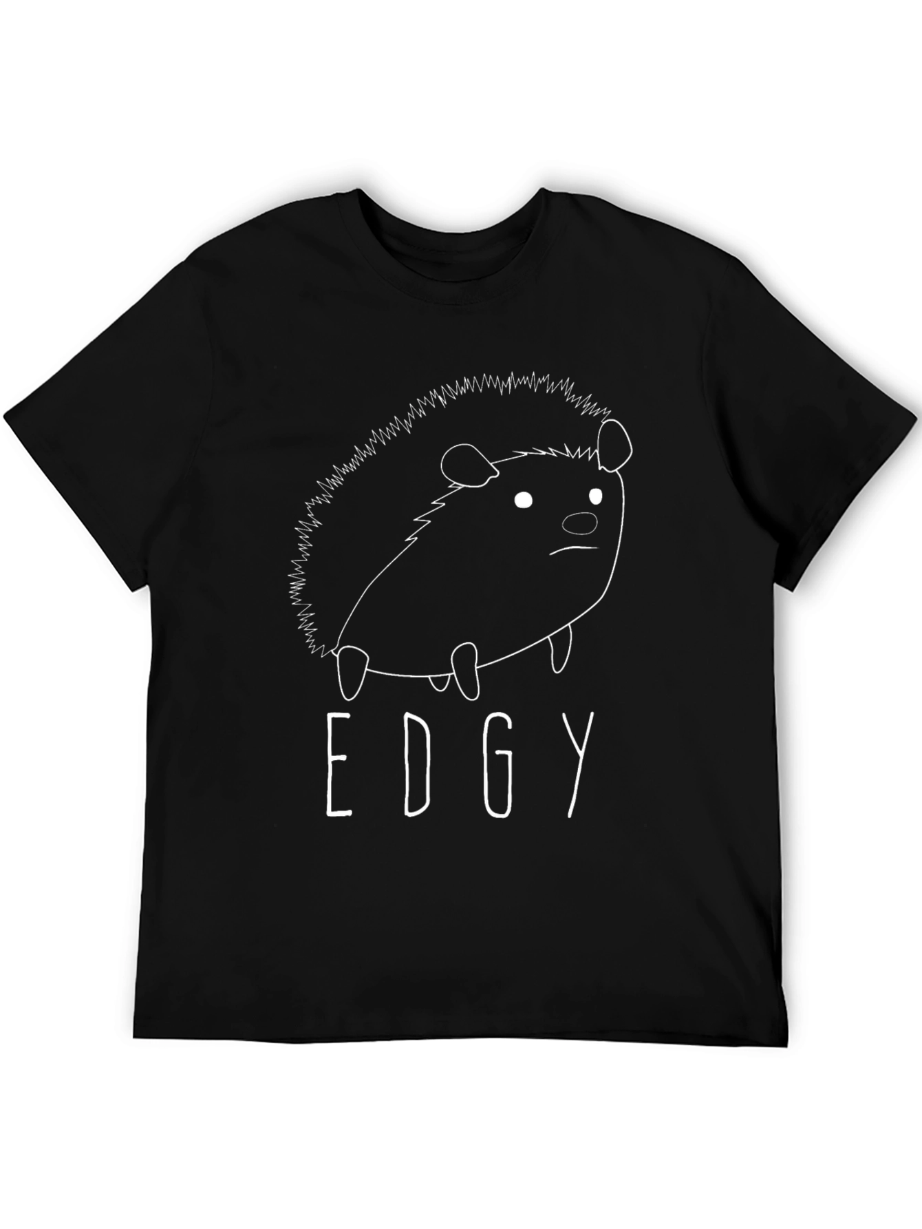 Edgy Hedgehog Black T-Shirt - Unique Graphic Tee