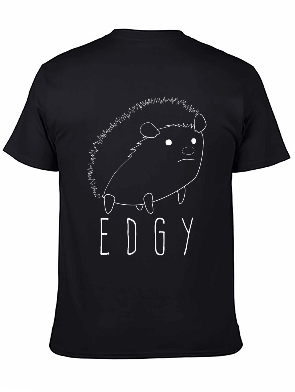 Edgy Hedgehog Black T-Shirt - Unique Graphic Tee