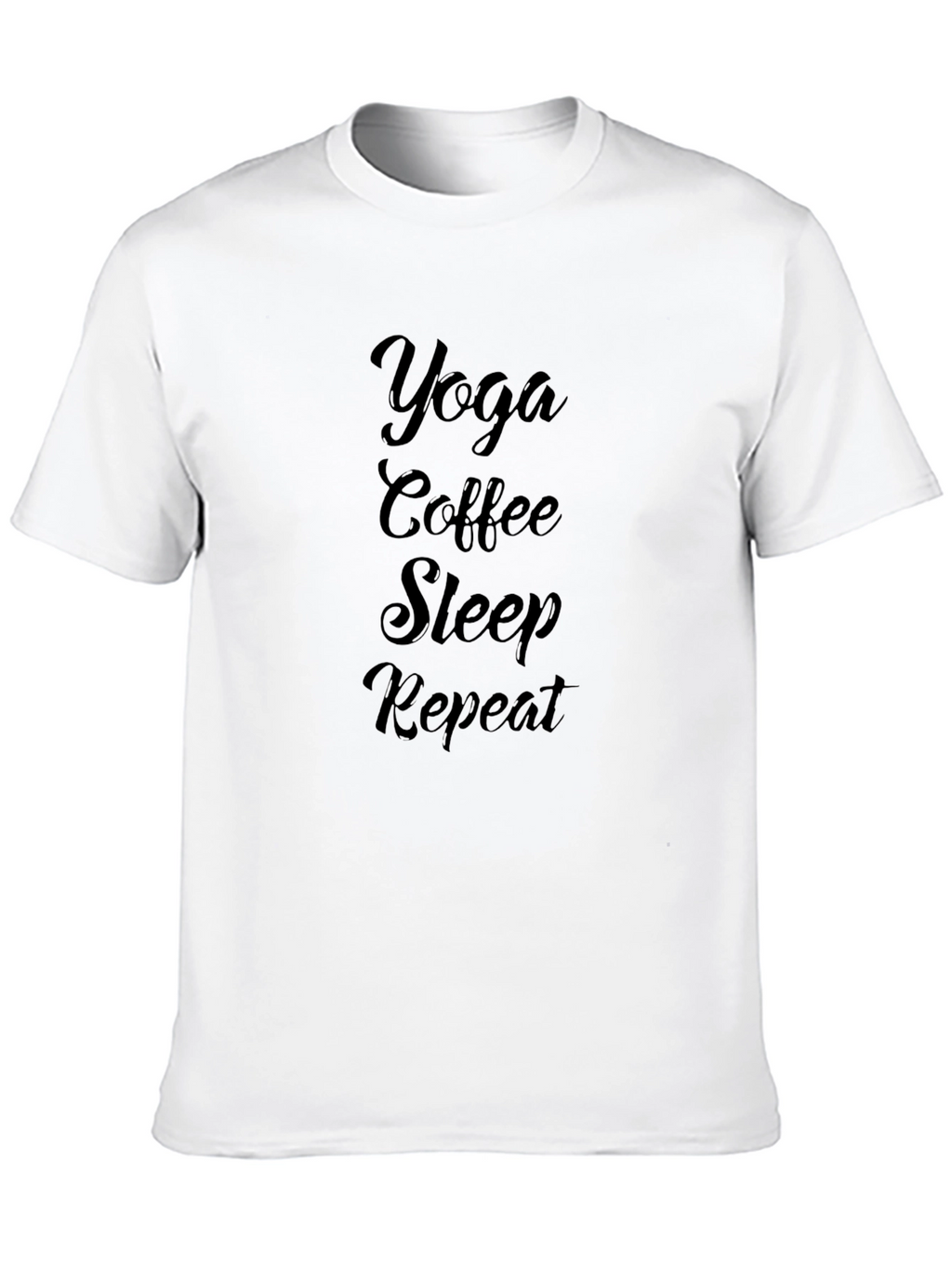 Yoga Coffee Sleep Repeat Black T-Shirt