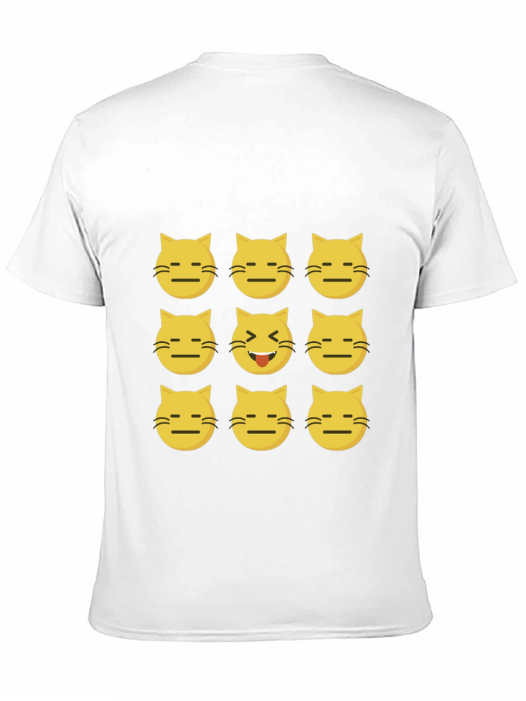Emoji Cat Black T-Shirt