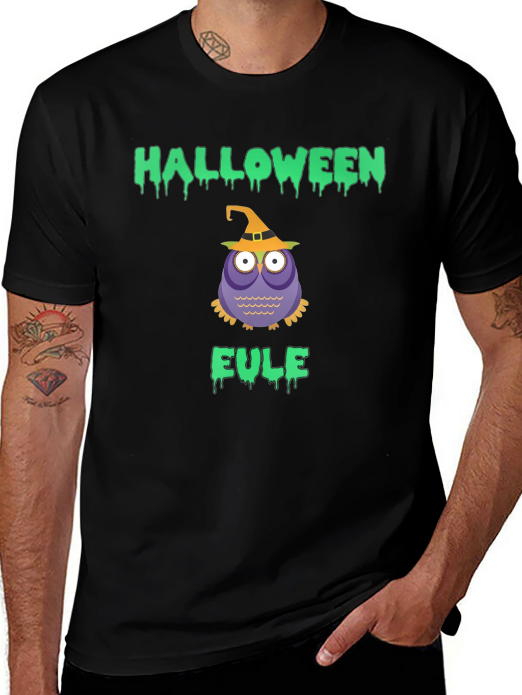 Halloween Owl T-Shirt - Eule Witch Tee