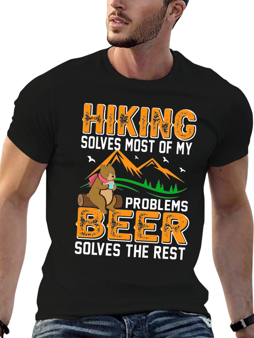 Hiking Solves Most Problems Graphic Tee