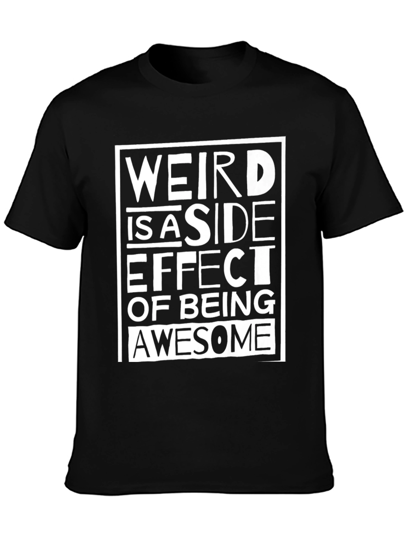 Weird Awesome Graphic Tee - Black Cotton T-Shirt