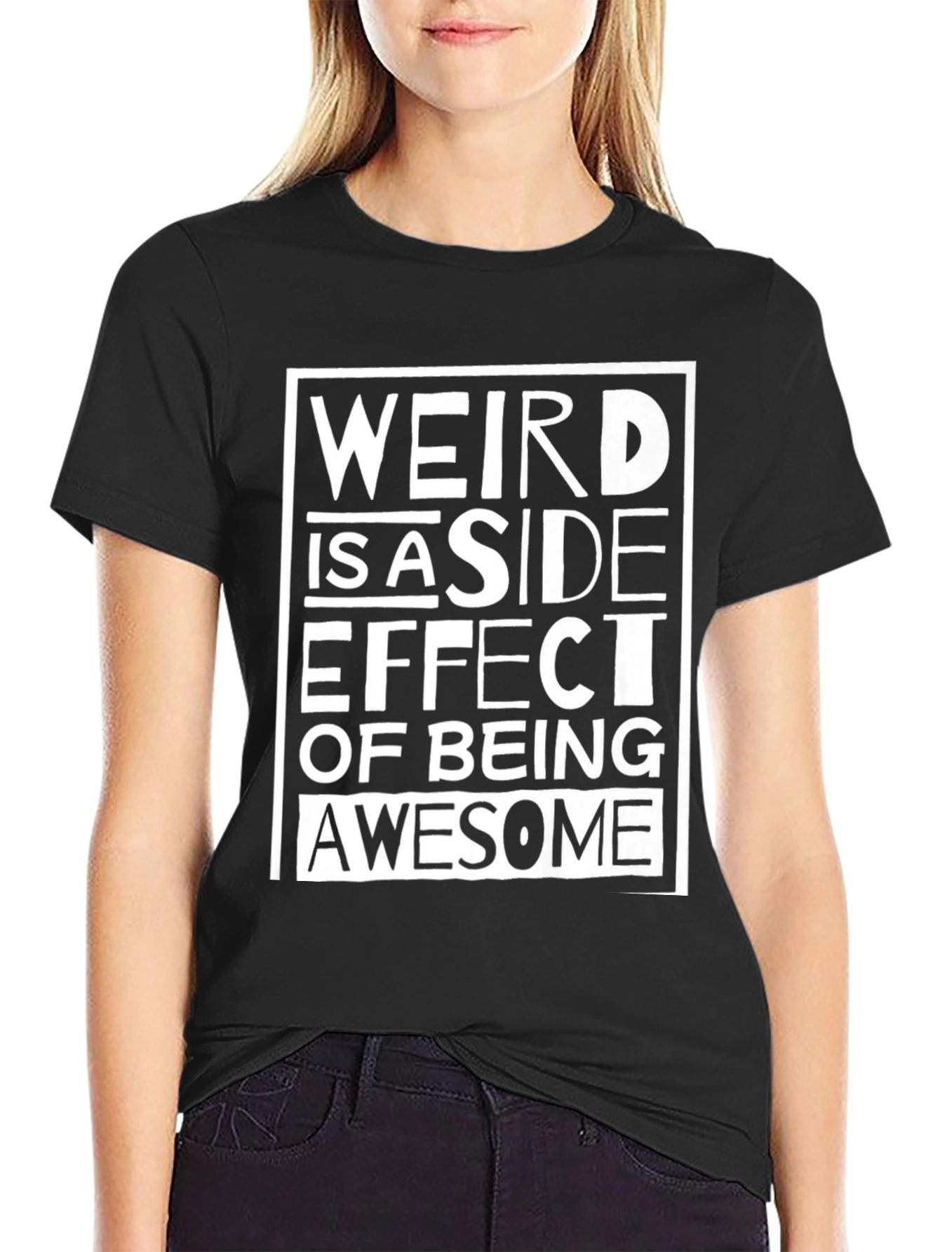 Weird Awesome Graphic Tee - Black Cotton T-Shirt