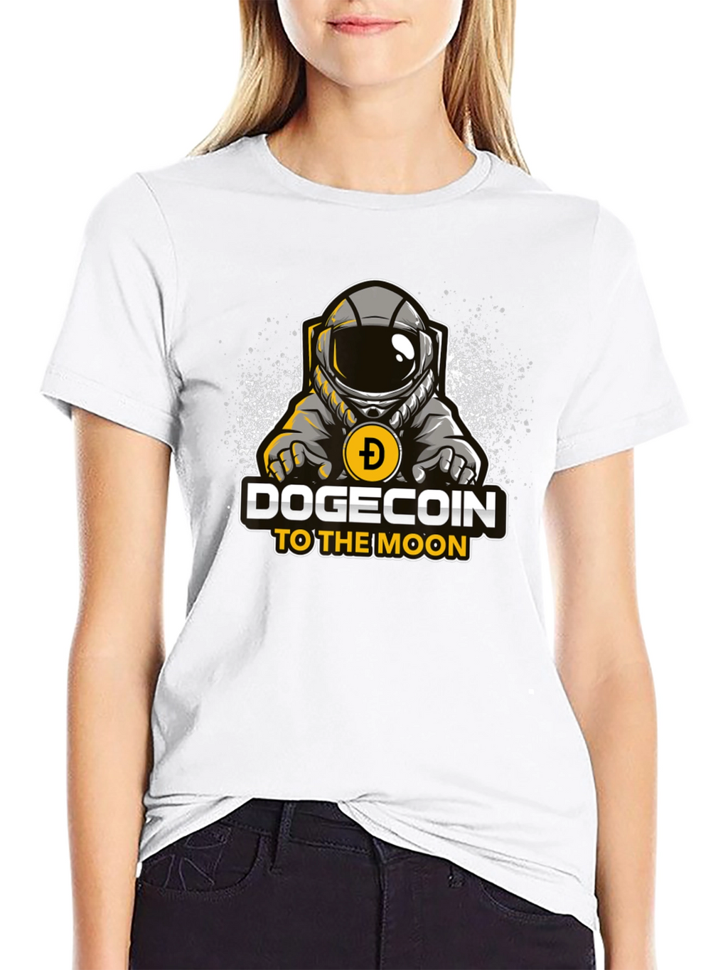 Dogecoin to the Moon Black T-Shirt