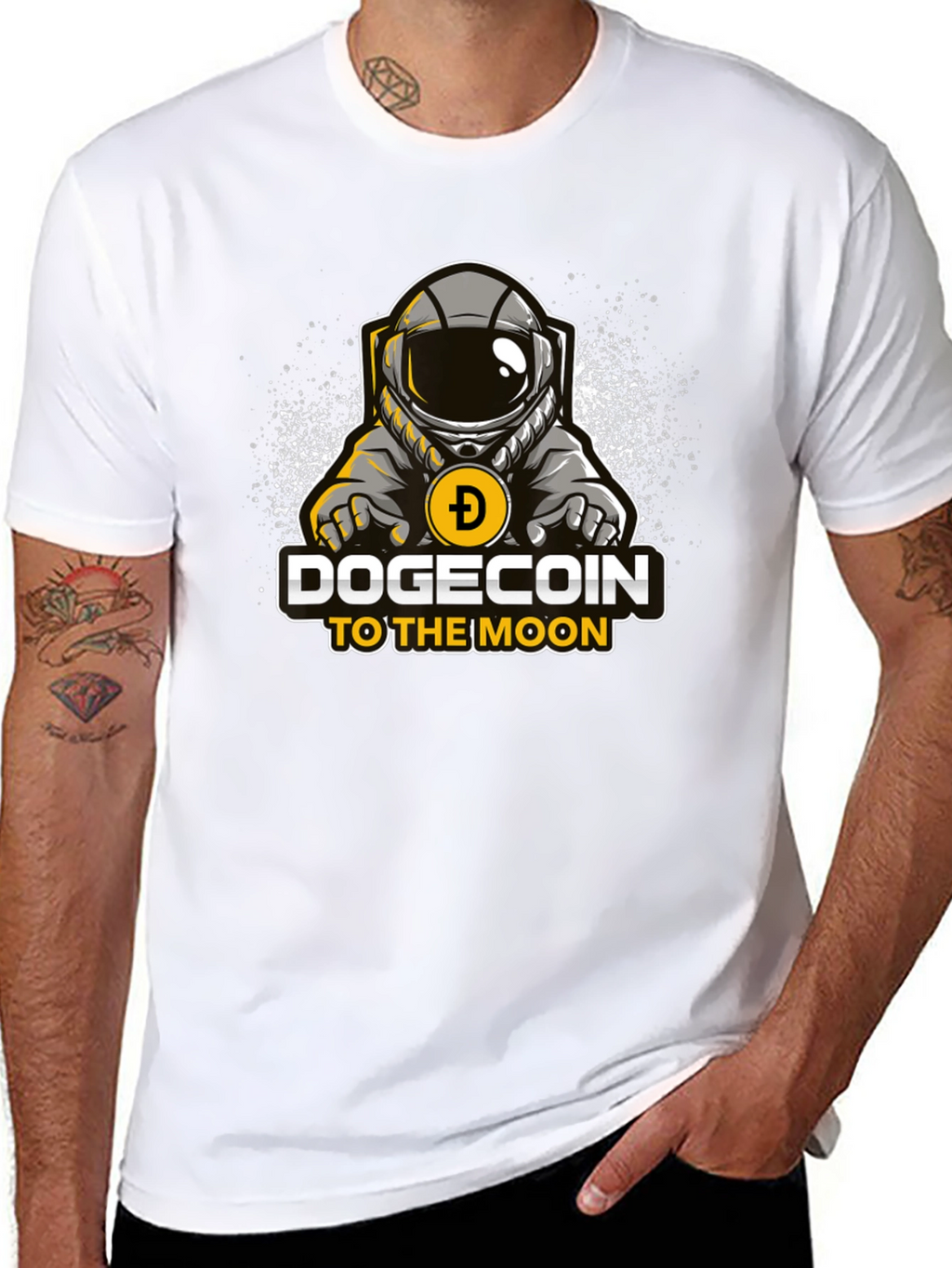 Dogecoin to the Moon Black T-Shirt