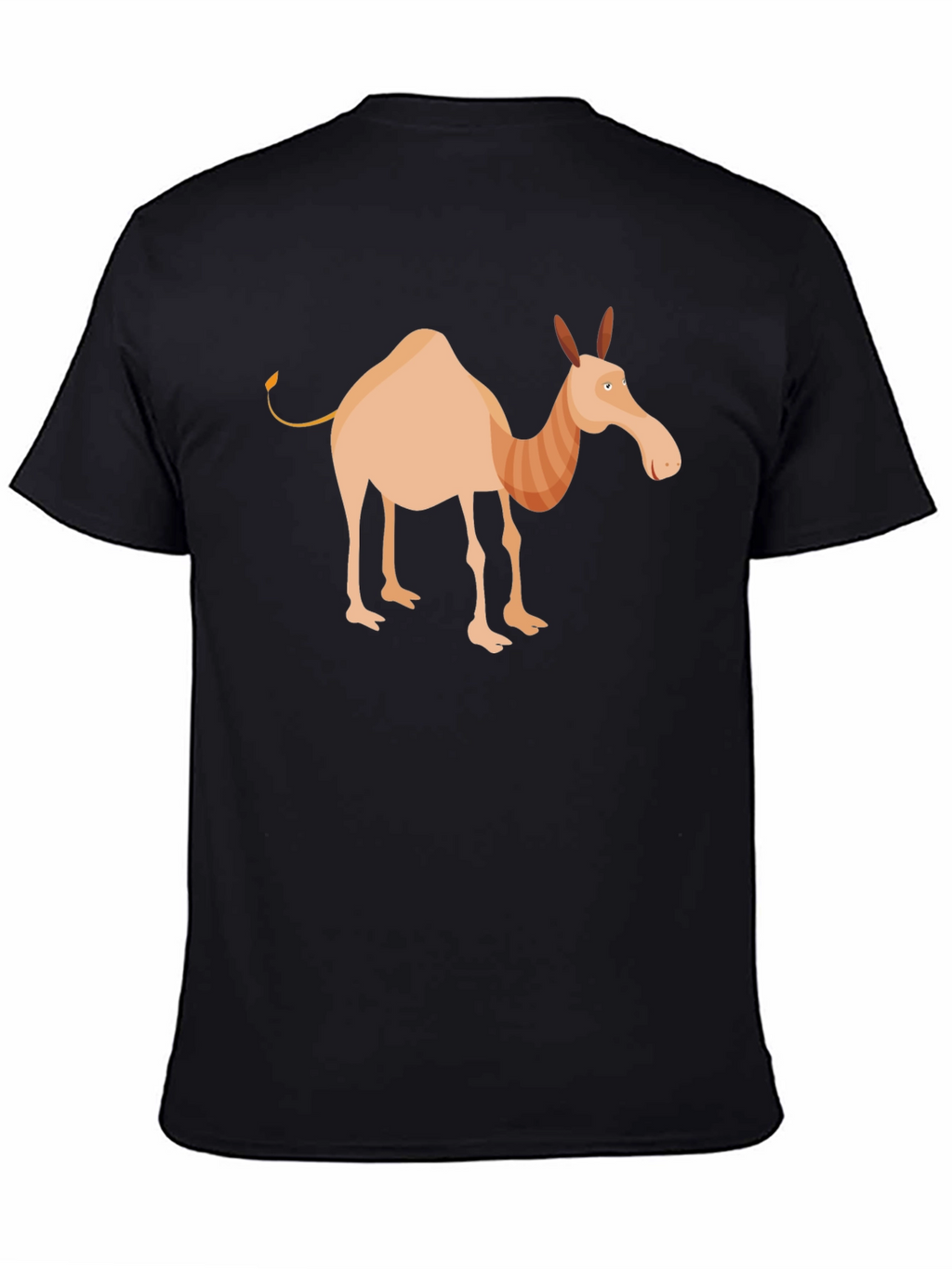 Cartoon Camel Graphic Tee - Unisex Black T-Shirt