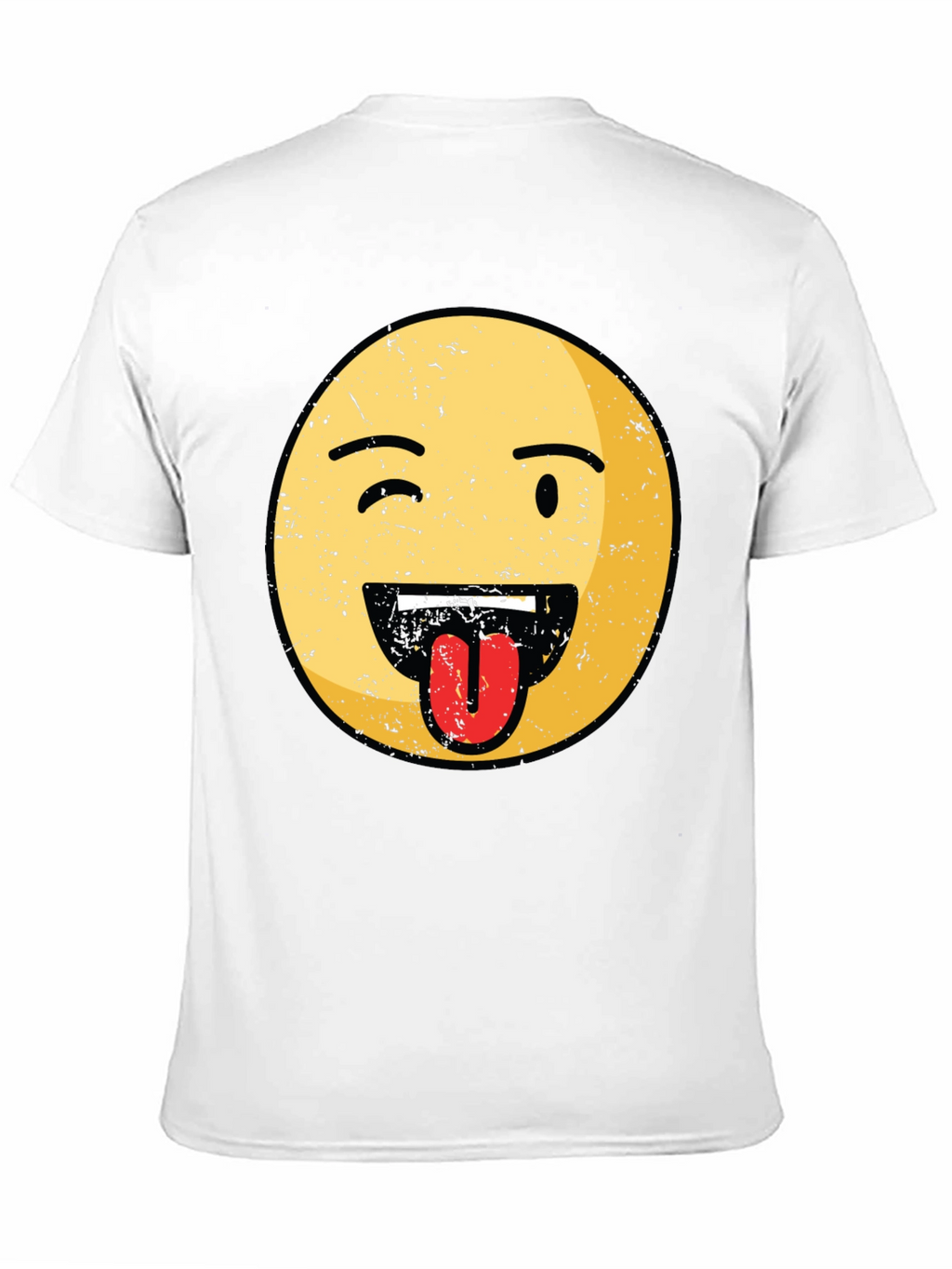 Winking Emoji Tongue Out Graphic Tee - Black